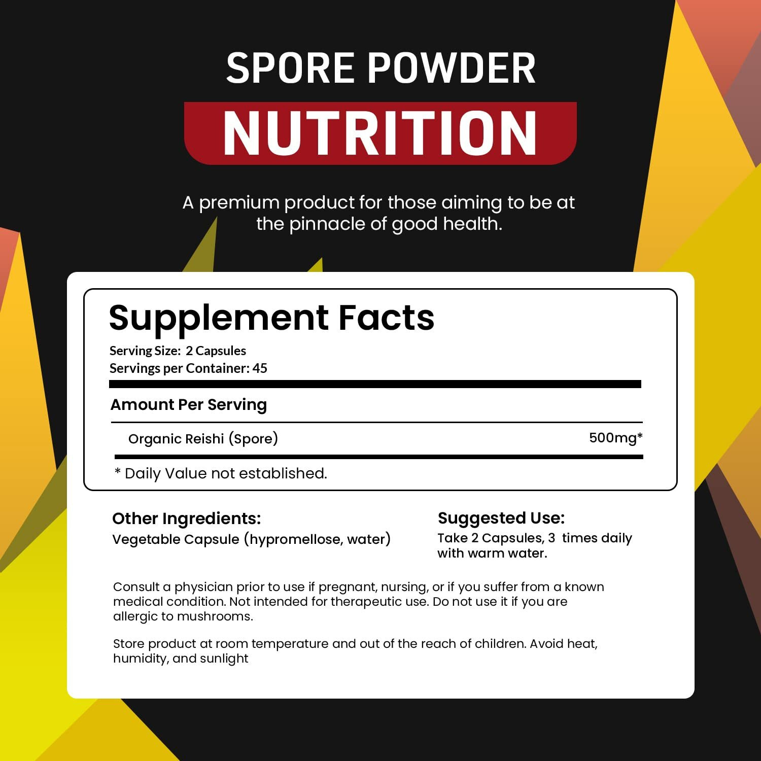 Organo Organic Spore Powder.