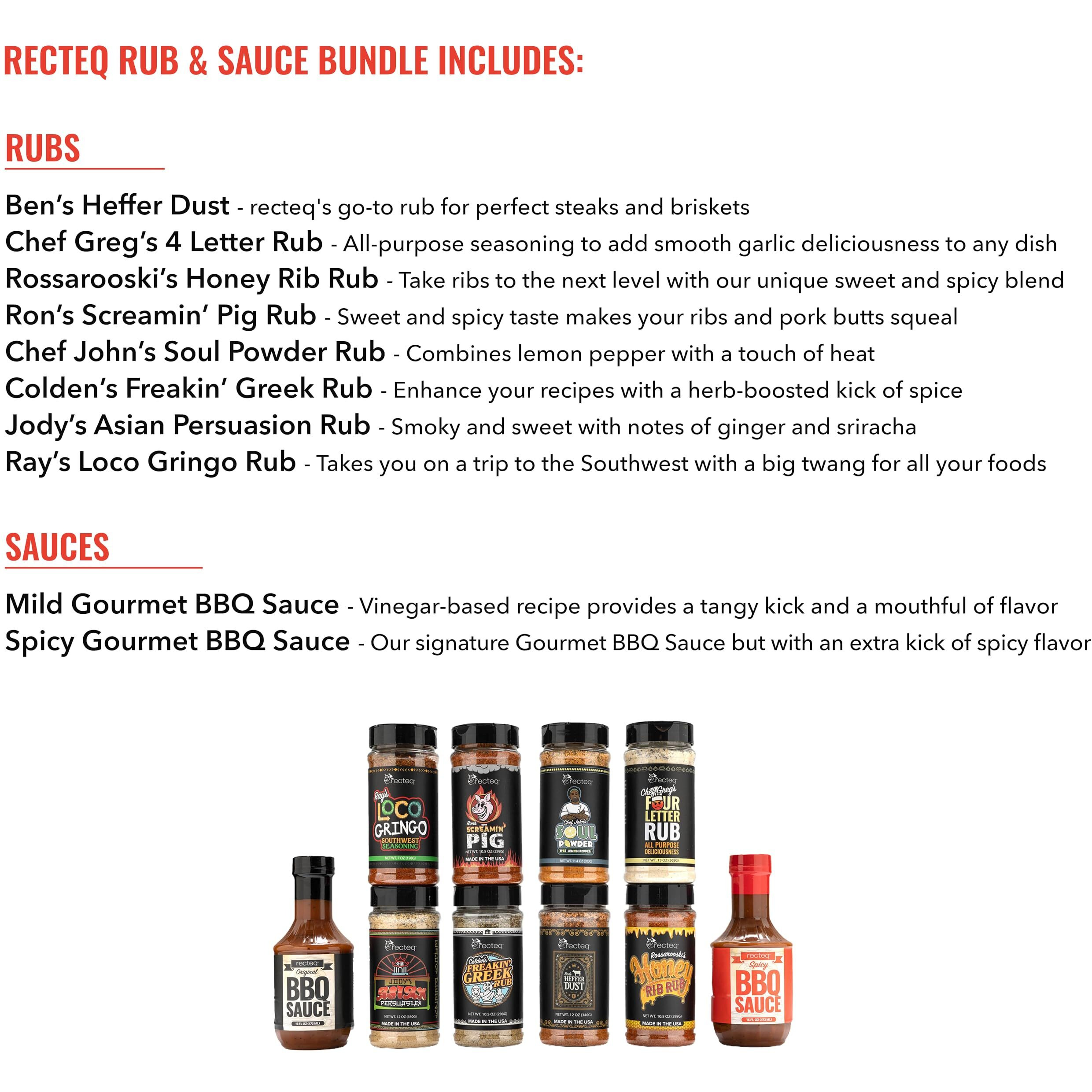 Recteq Rub & Sauce Bundle (Boxed) | Bbq Rubs & Spices For Smoking And Grilling | Get All Of Our Bbq Rubs & Sauces In A Box