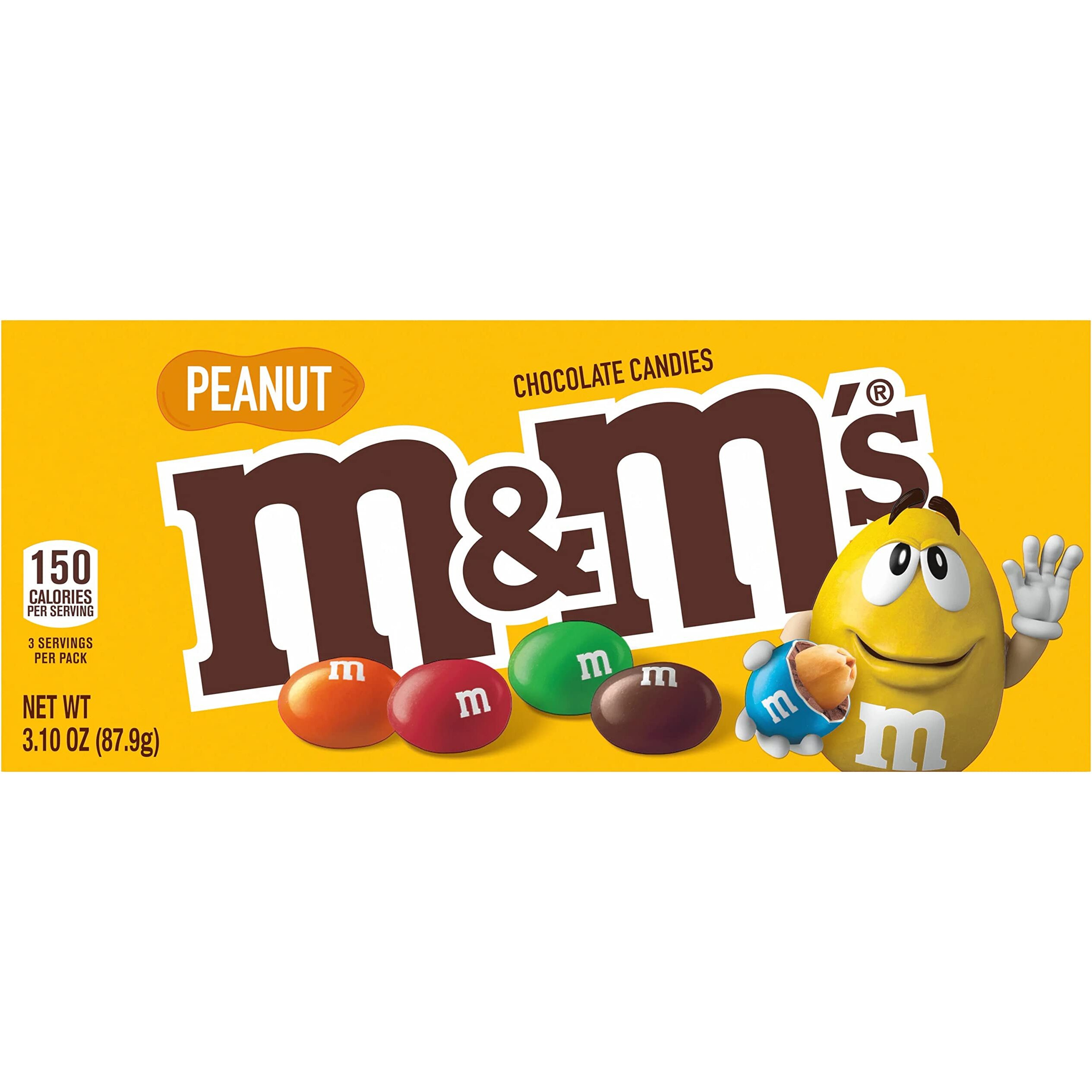 M&M's Peanut Chocolate Candy - Movie Theater Box 3.1 Ounce (Pack Of 12)