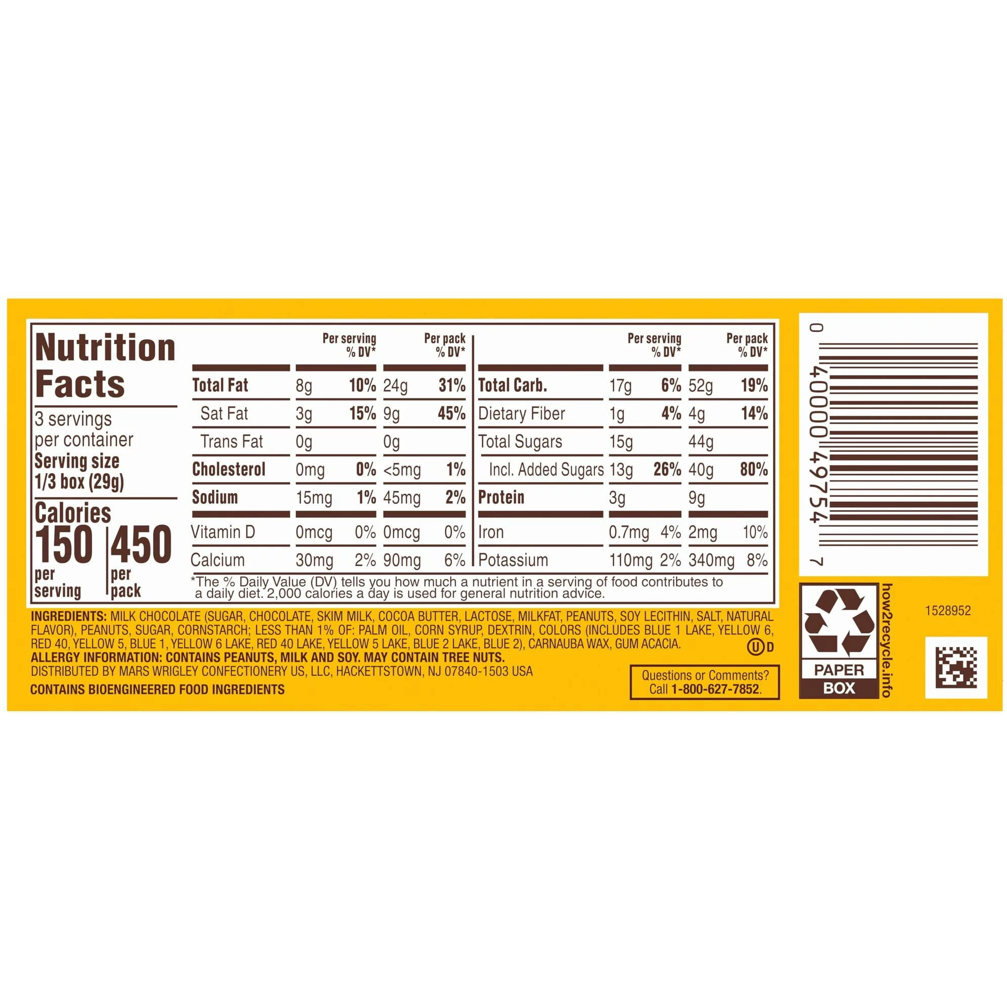 M&M's Peanut Chocolate Candy - Movie Theater Box 3.1 Ounce (Pack Of 12)