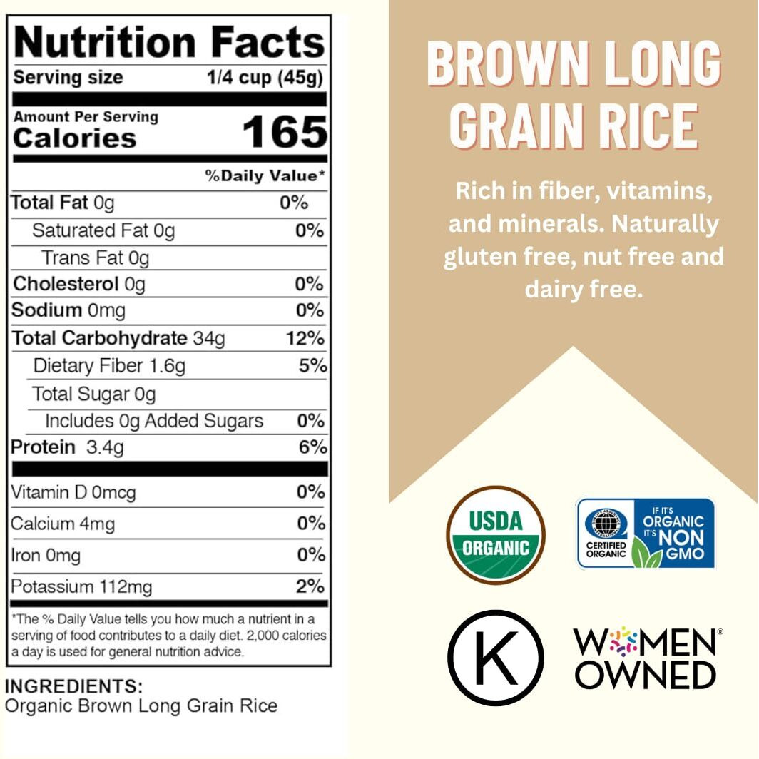 Mountain High Organics Certified Brown Long Grain Rice 6 Gallon/40 Lb Bucket