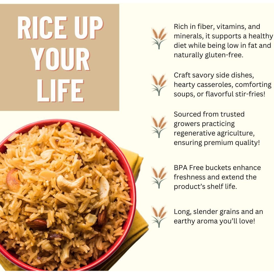 Mountain High Organics Certified Brown Long Grain Rice 6 Gallon/40 Lb Bucket