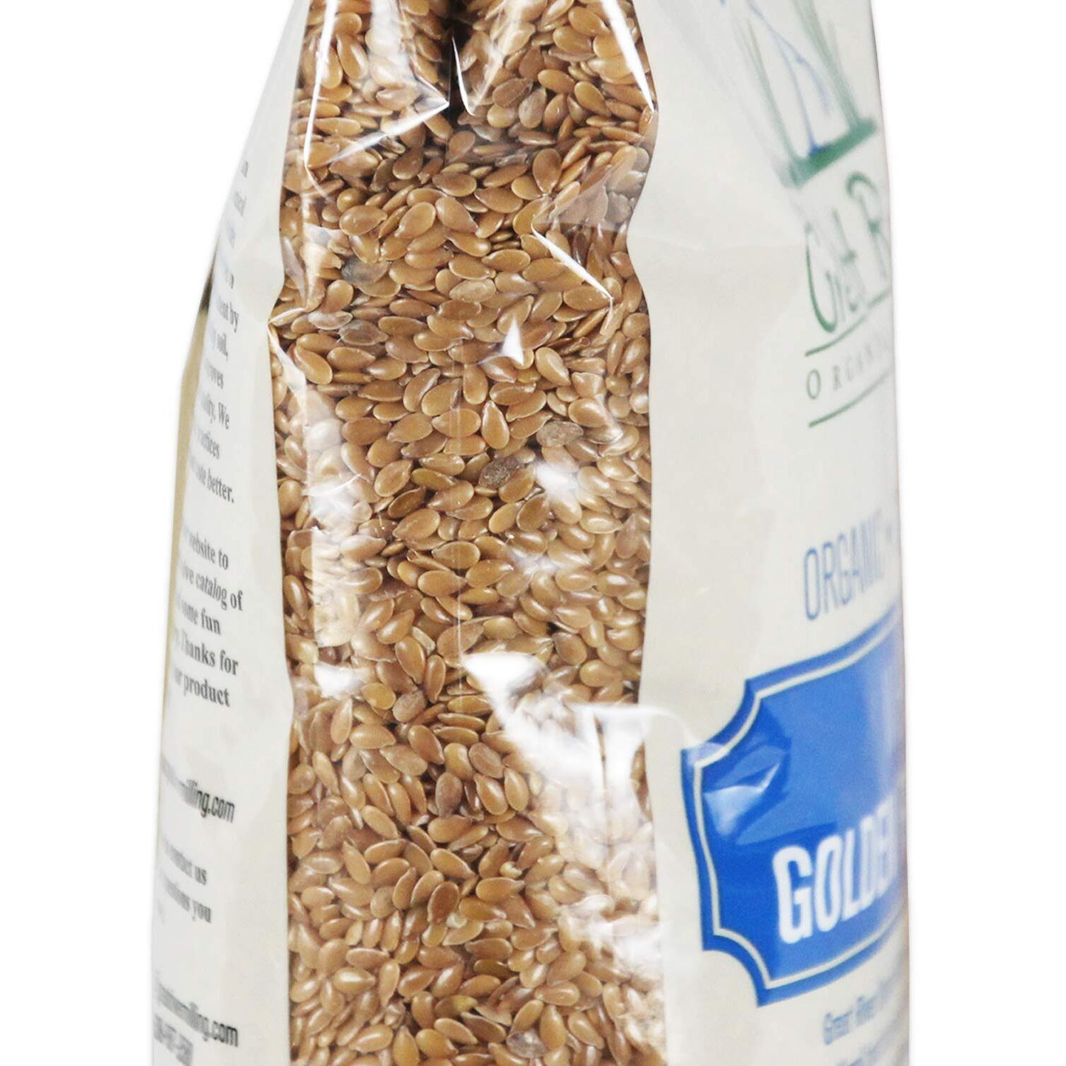Great River Organic Milling Organic Raw Whole Golden Flaxseed, 24 Ounce (Pack Of 4)(Packaging May Vary)