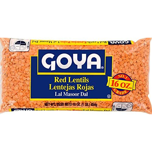 Goya Foods Red Lentils, Dry, 16 Ounce (Pack Of 24)