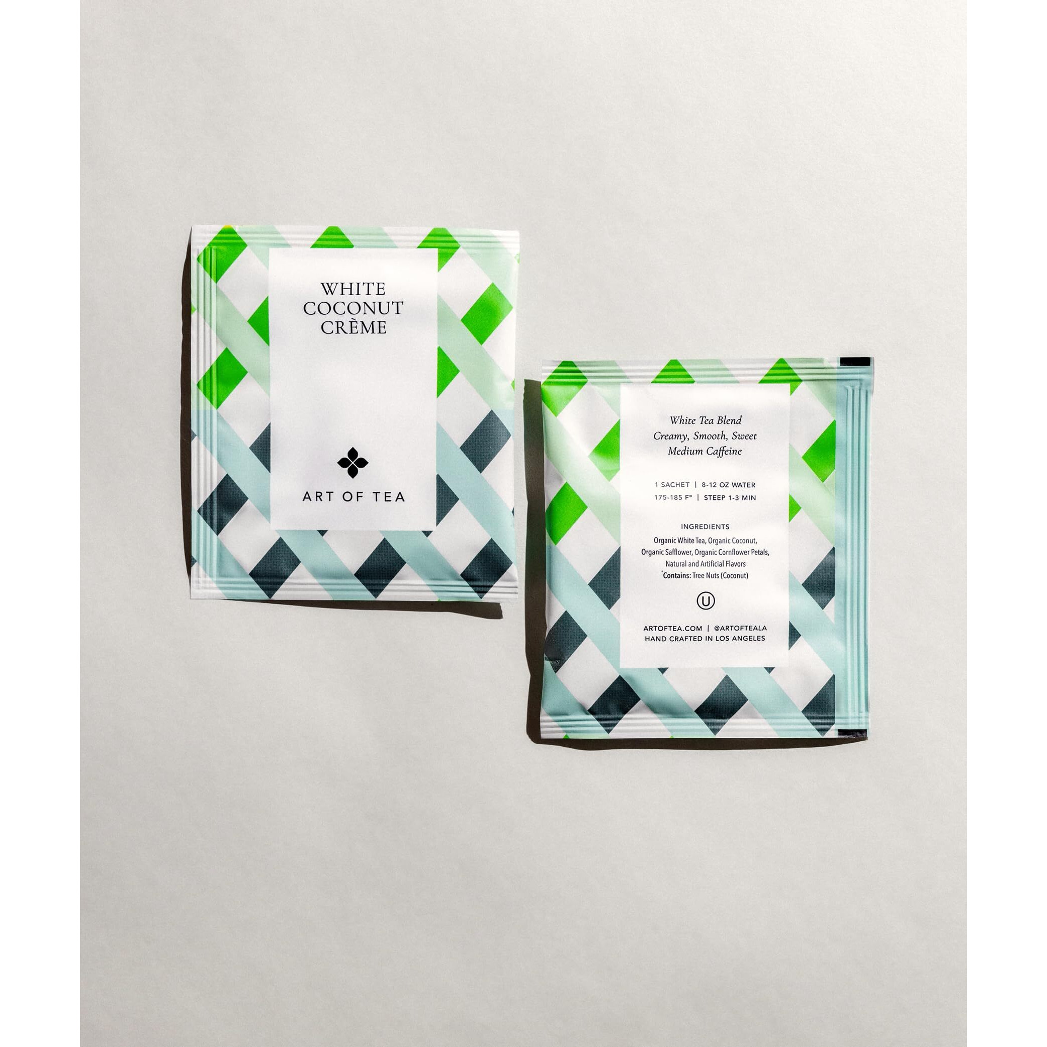 Art Of Tea | White Coconut Crme Tea | 50 Eco Friendly Pyramid Tea Bag Sachets