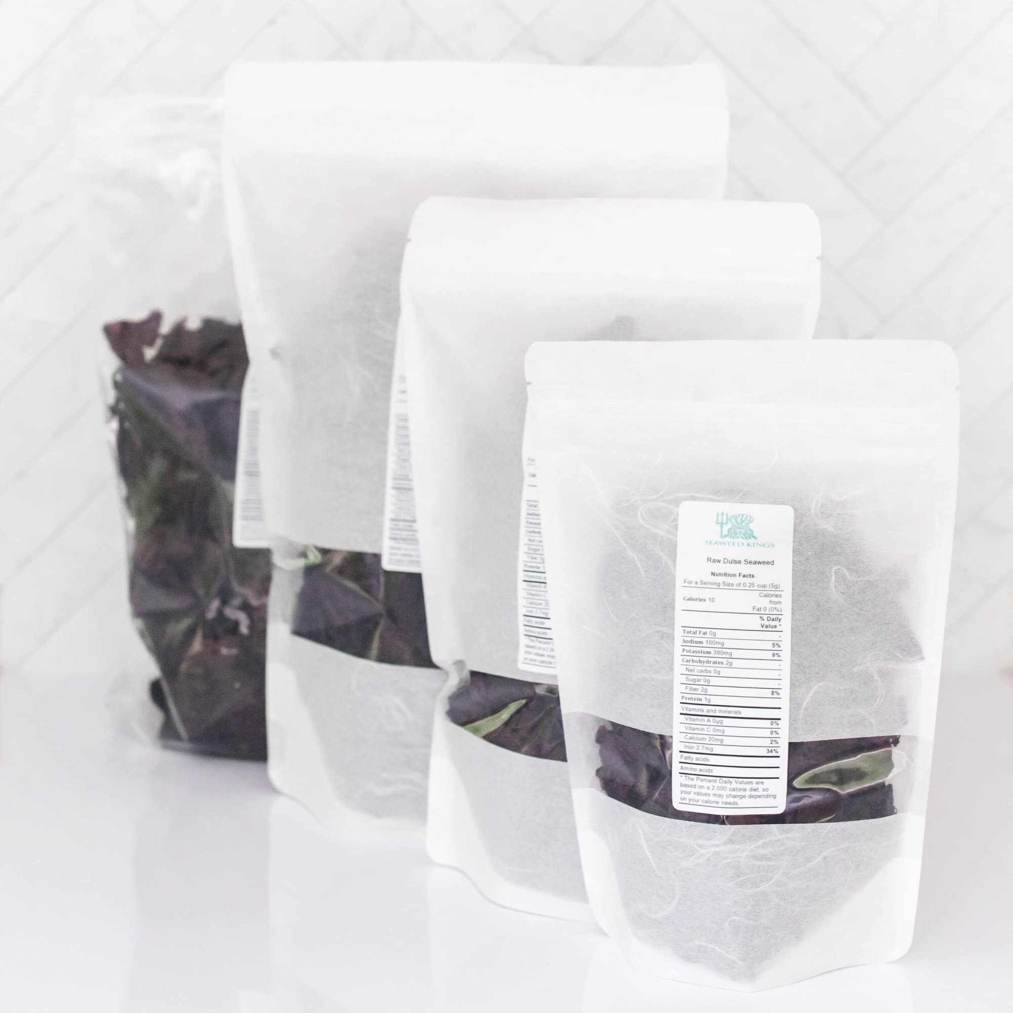 Dulse Whole Leaf Raw - Atlantic Dulse Seaweed Wholesale Wildcrafted Maine Coast - 100% Pure, No Gmo, Sun-Dried By Seaweed Kings (1 Lb)