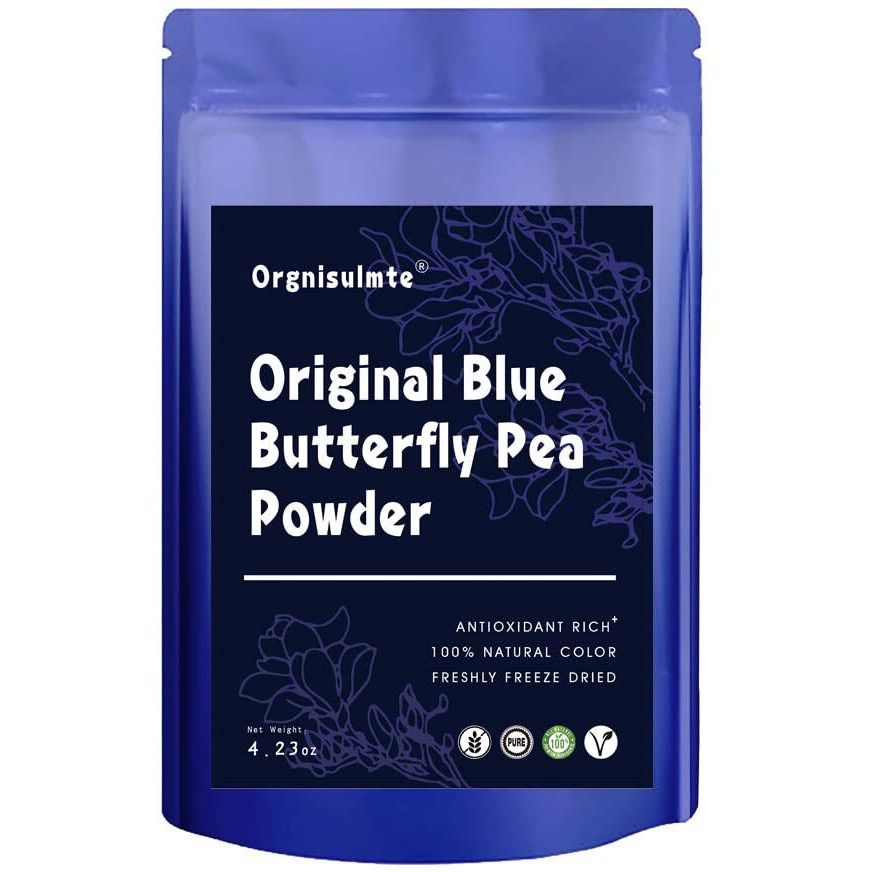 Orgnisulmte Blue Butterfly Pea Powder Premium Blue Matcha Tea Powder Natural Food Coloring Butterfly Pea Flower Powder 4.23 Oz(120G