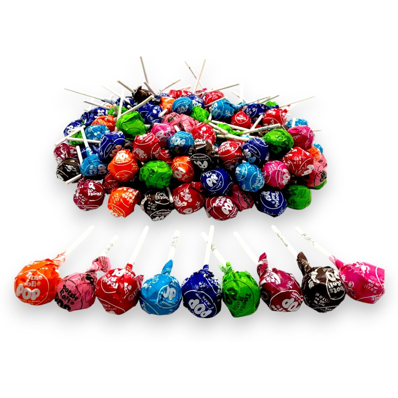 Tootsie Roll Pops-All 9 Assorted Fruit Flavors With Chocolate Center-120 Count Of Americas Favorite Lollipop Individually Wrapped Peanut Free Gluten Free-Aprox. 5 Lbs(80 Oz)