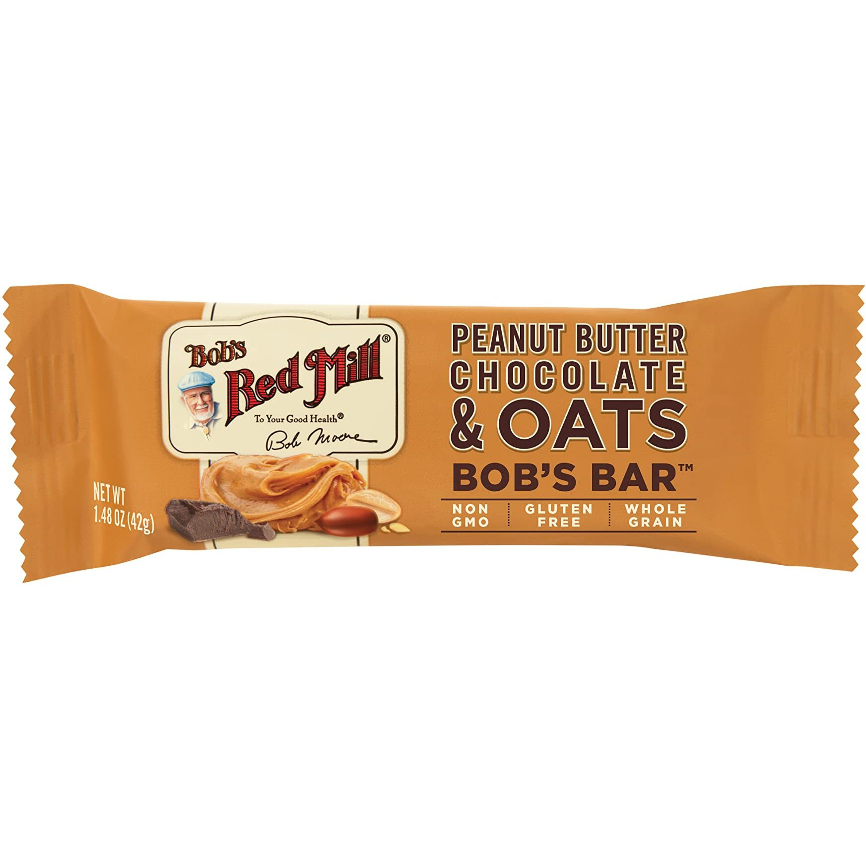 Bob's Red Mill Peanut Butter Chocolate & Oats Bob's Bar, 5 Count (Pack Of 6)