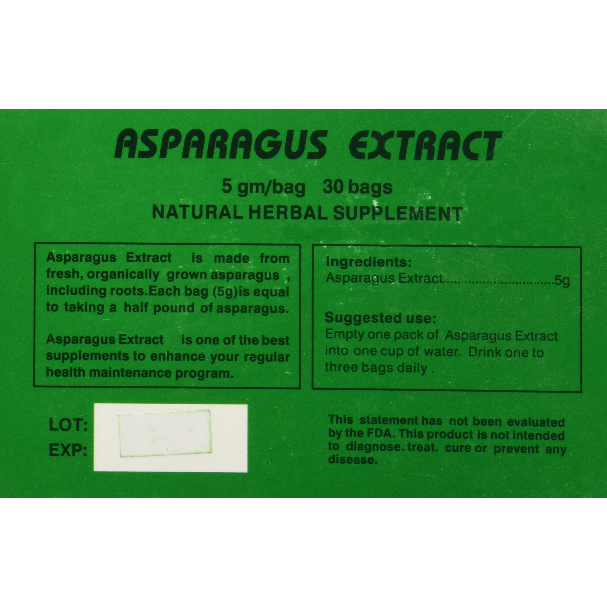 Asparagus Extract Tea By Chis Enterprise 5 Gm Per Bag, 30 Bags