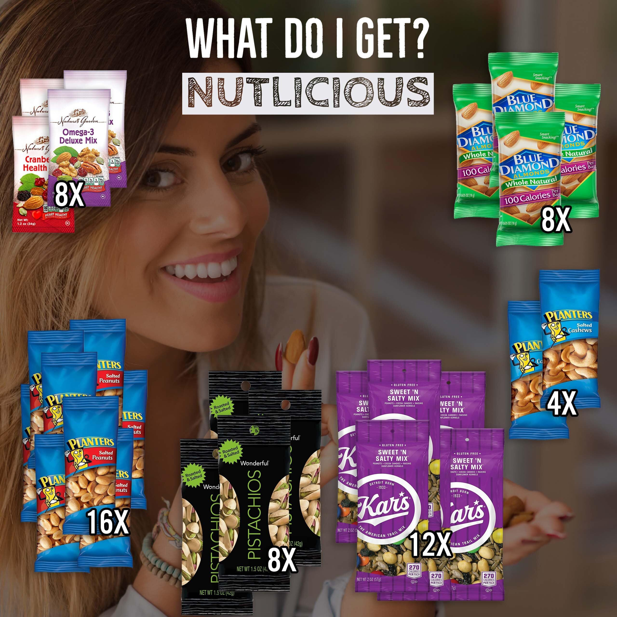 Nuts Snack Packs With Mixed Nuts And Trail Mix Healthy Snacks Variety Pack For Adults (56 Count)