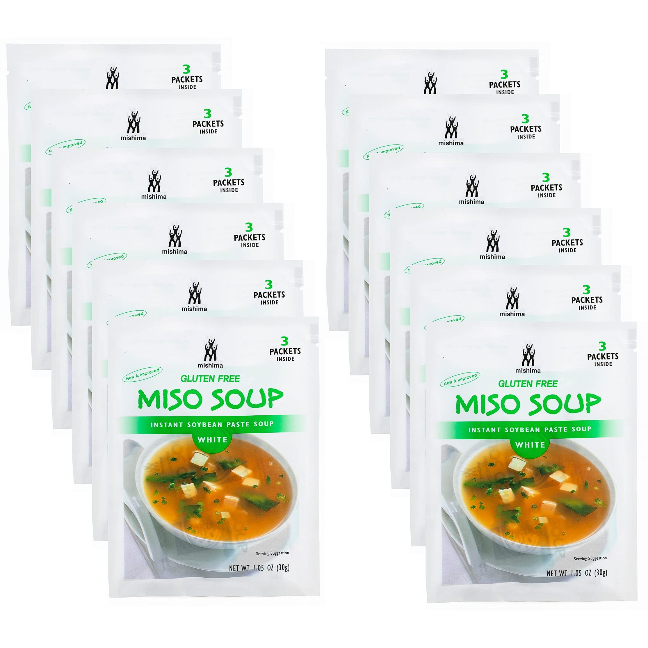 Mishima Instant Soup Mix, White Miso, 1.05-Ounce Packets (Pack Of 12)