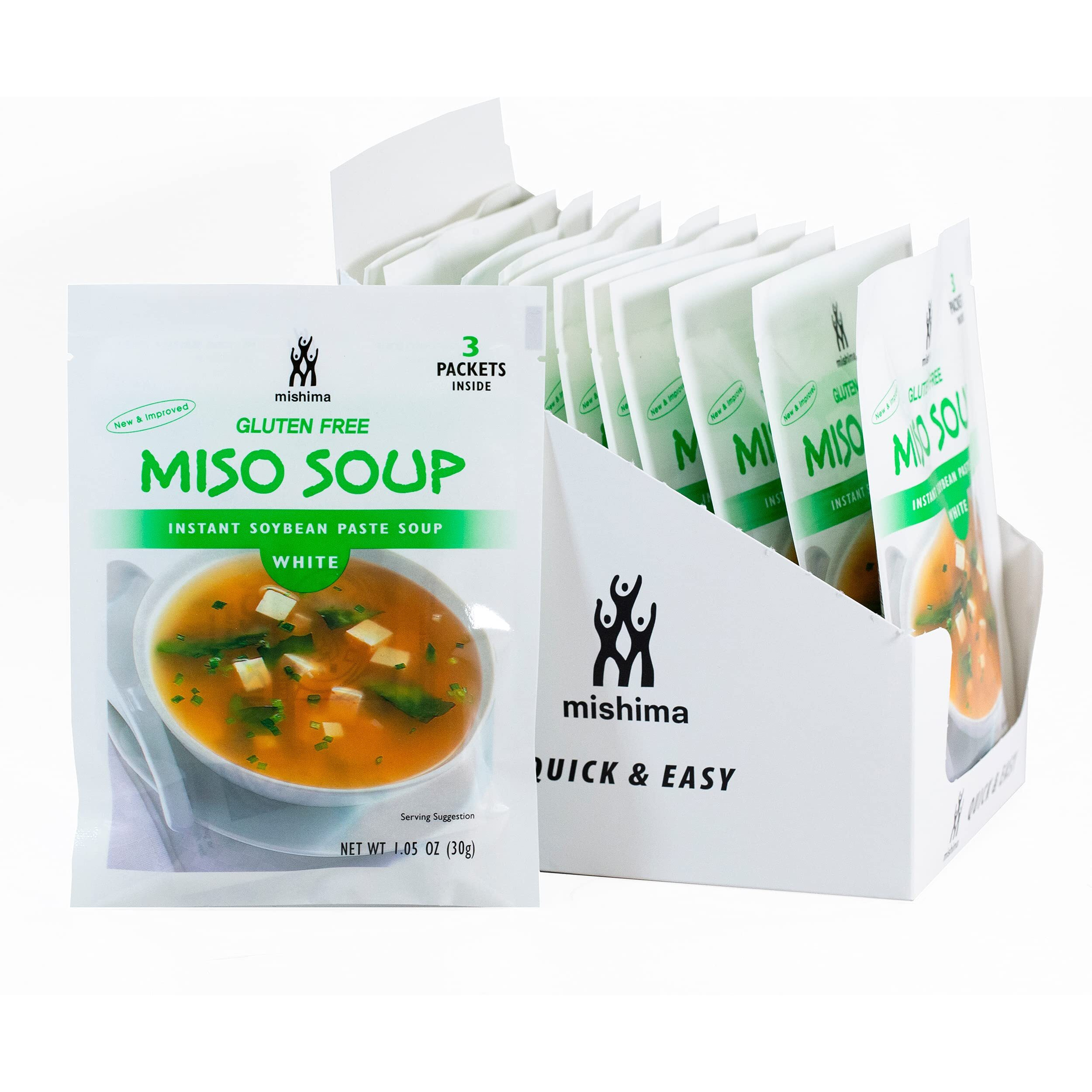 Mishima Instant Soup Mix, White Miso, 1.05-Ounce Packets (Pack Of 12)
