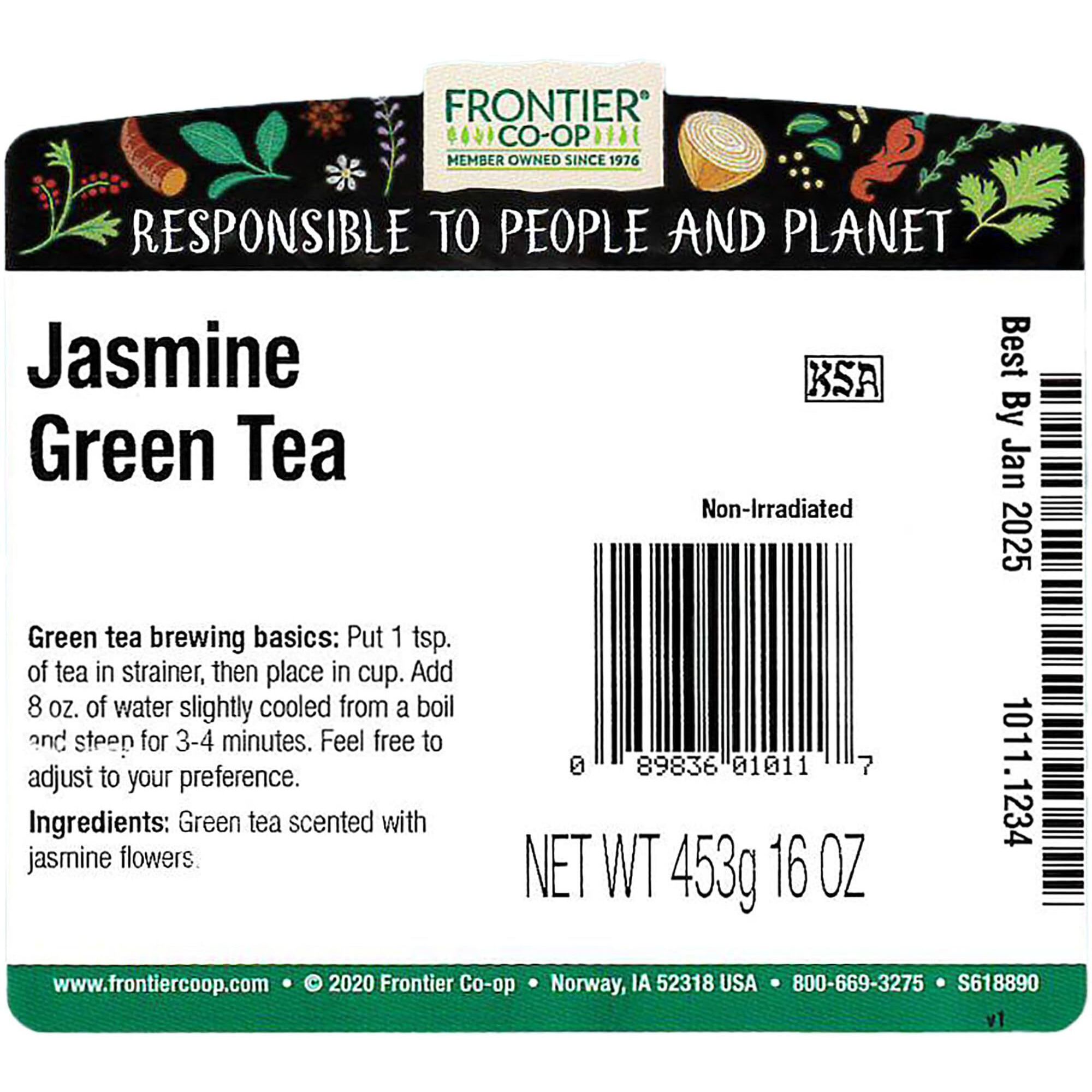 Frontier Co-Op Jasmine Green Tea 1Lb