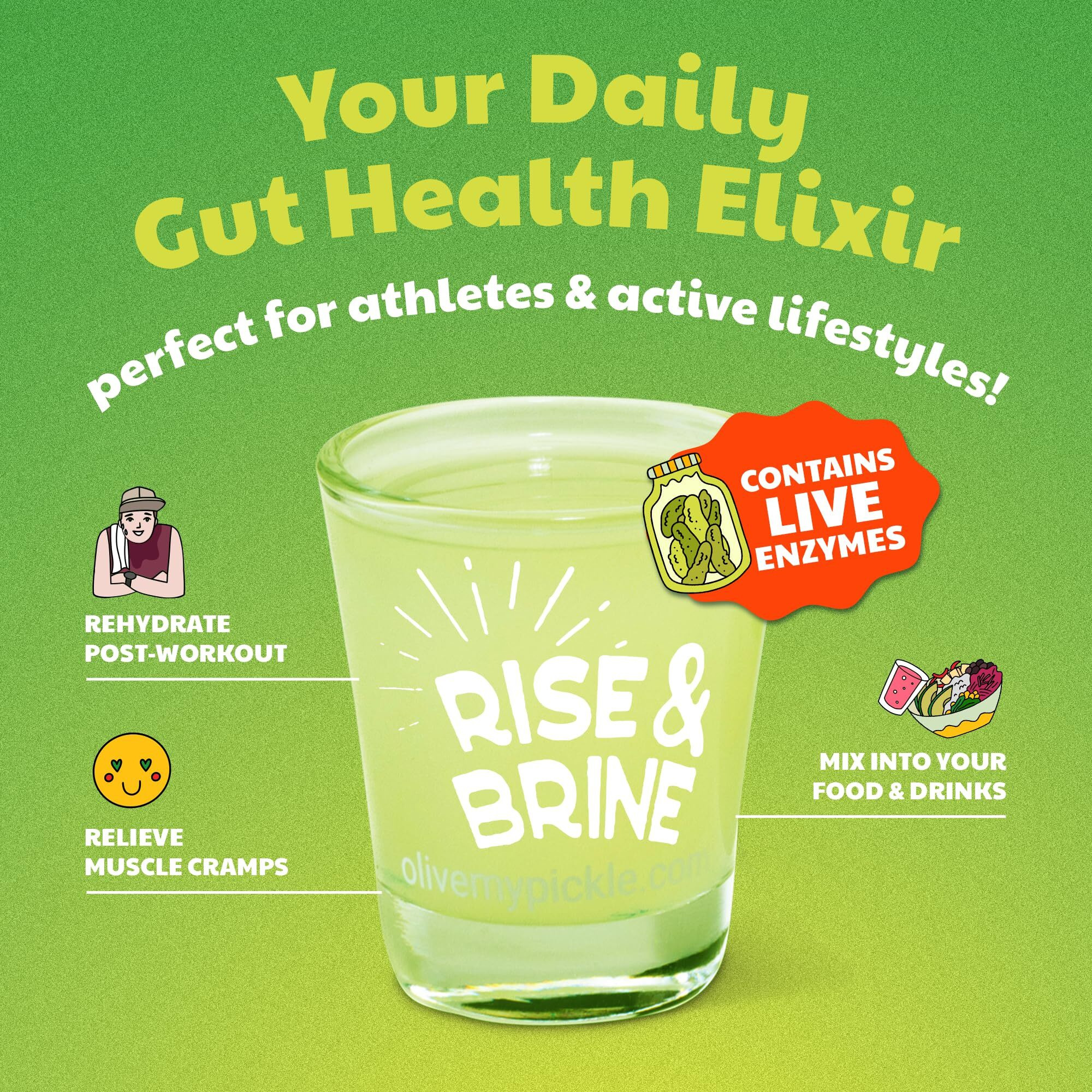 Olive My Pickle Probiotic Pickle Juice 58.5 Oz | 3Pk Olive Juice Live Brine Kosher Dill Pickle Juice Shots With Natural Probiotics & Digestive Enzymes For Gut Health - 39 Pickle Shots For Cramps