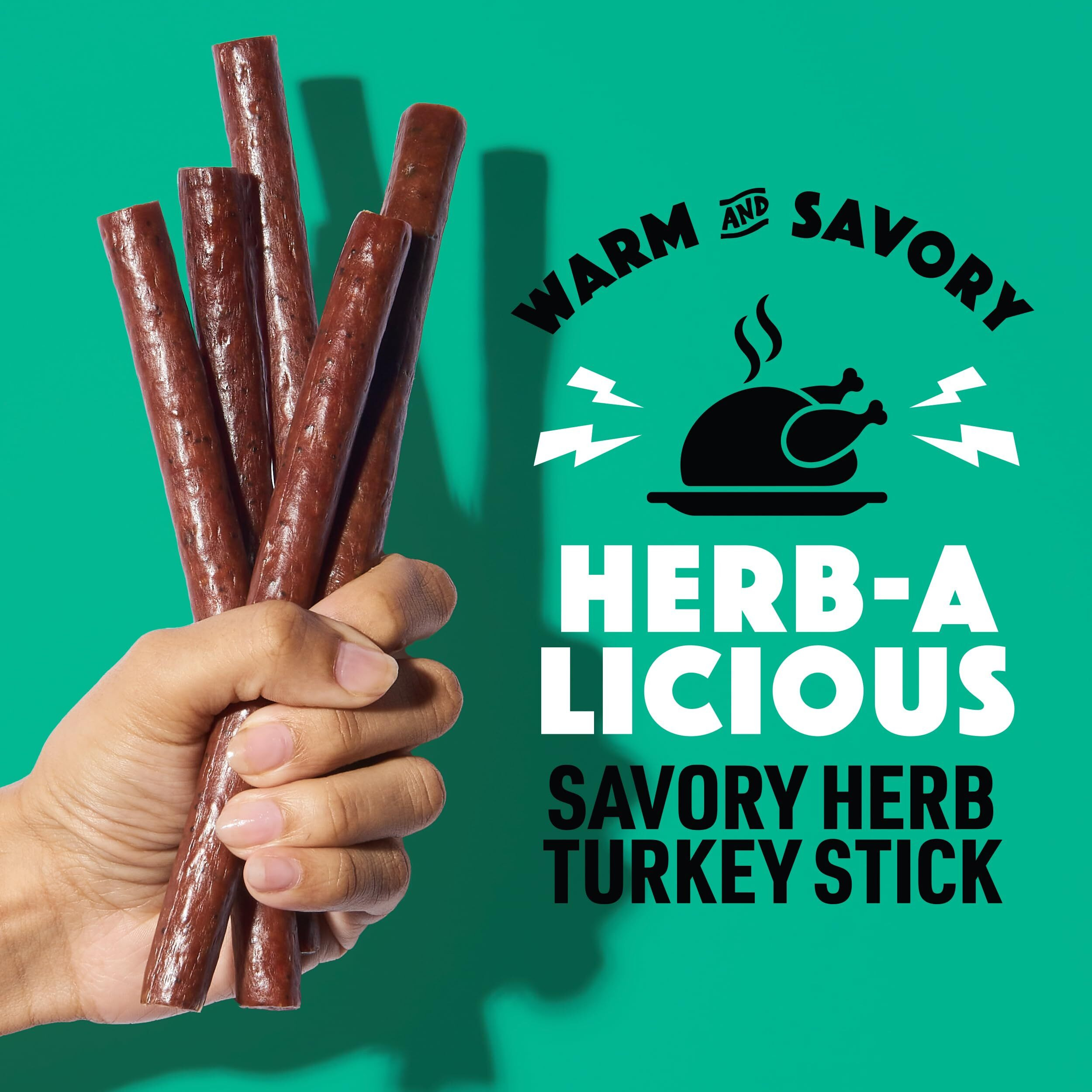 Lorissa's Kitchen Premium Grass-Fed & Finished Jerky Snack Sticks 24-Pack Herb-A-Licious Turkey Flavor, 8G Protein, Certified Free From Top 9 Allergens, Gluten-Free, Non-Gmo, Zero Sugar, Keto, Paleo