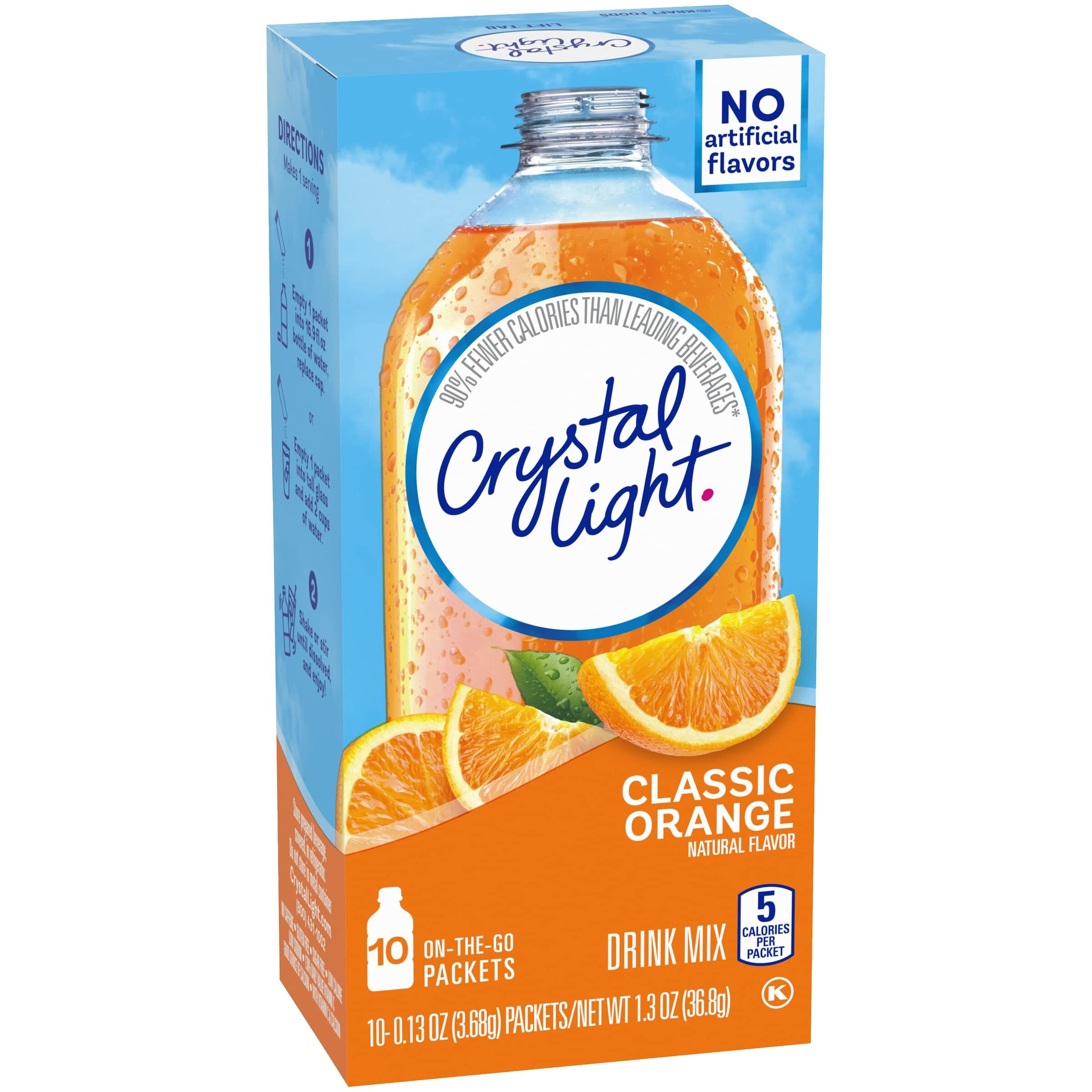 Crystal Light On The Go Sunrise Classic Orange Drink Mix, 10 Ct, 2 Pk