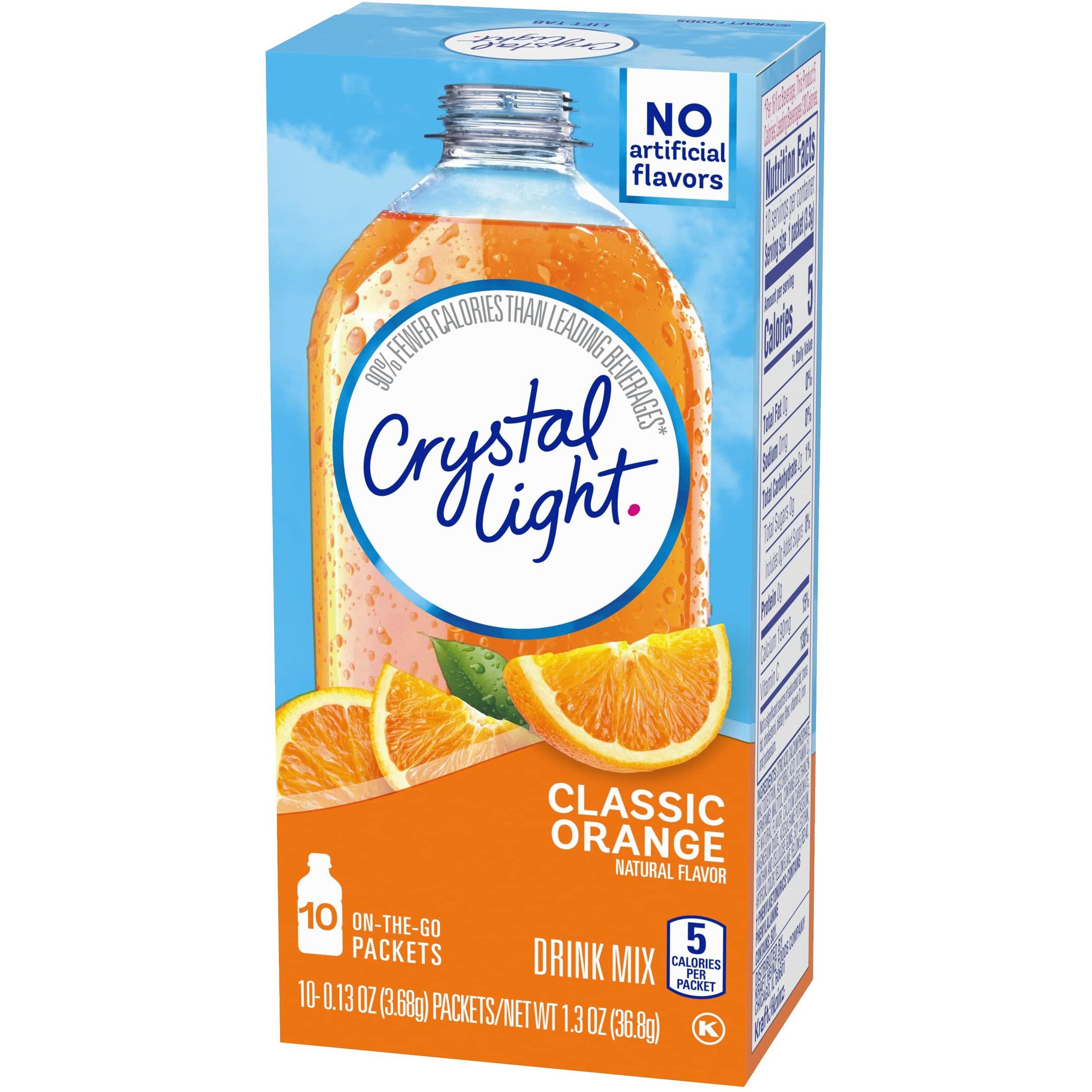 Crystal Light On The Go Sunrise Classic Orange Drink Mix, 10 Ct, 2 Pk