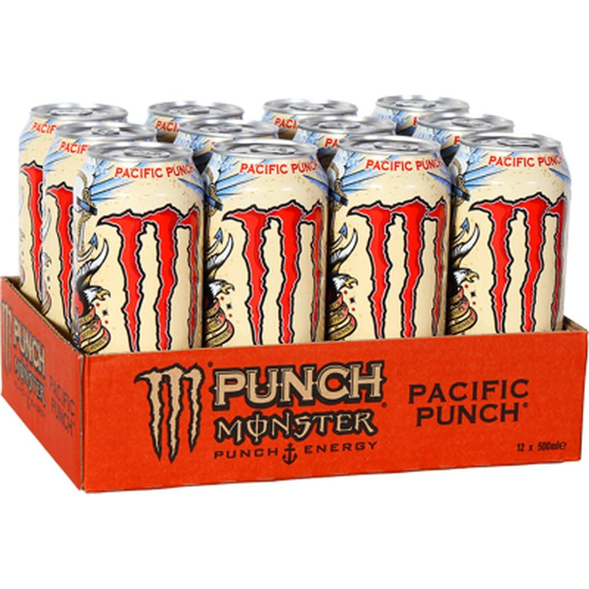 Juice Monster Pacific Punch, Energy + Juice, Energy Drink, 16 Ounce (Pack Of 24)