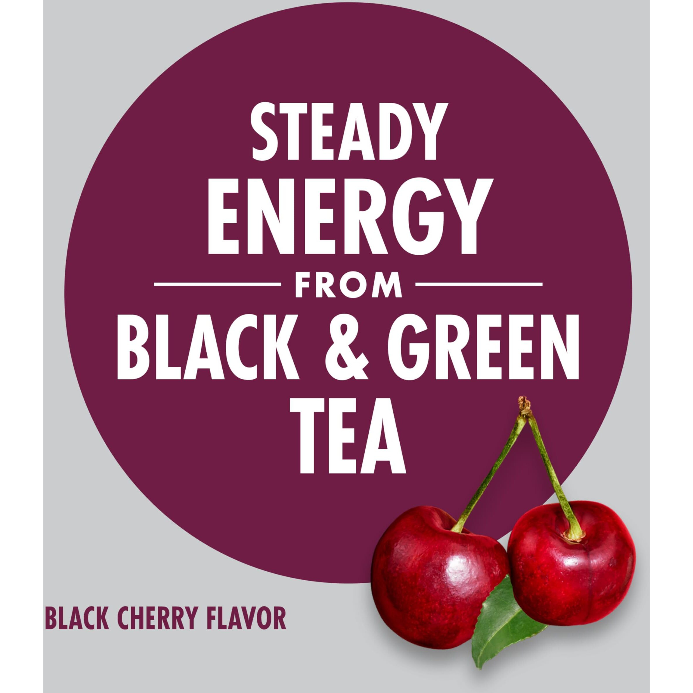 V8 +Energy Black Cherry Juice Energy Drink, 8 Fl Oz Can (24 Pack)