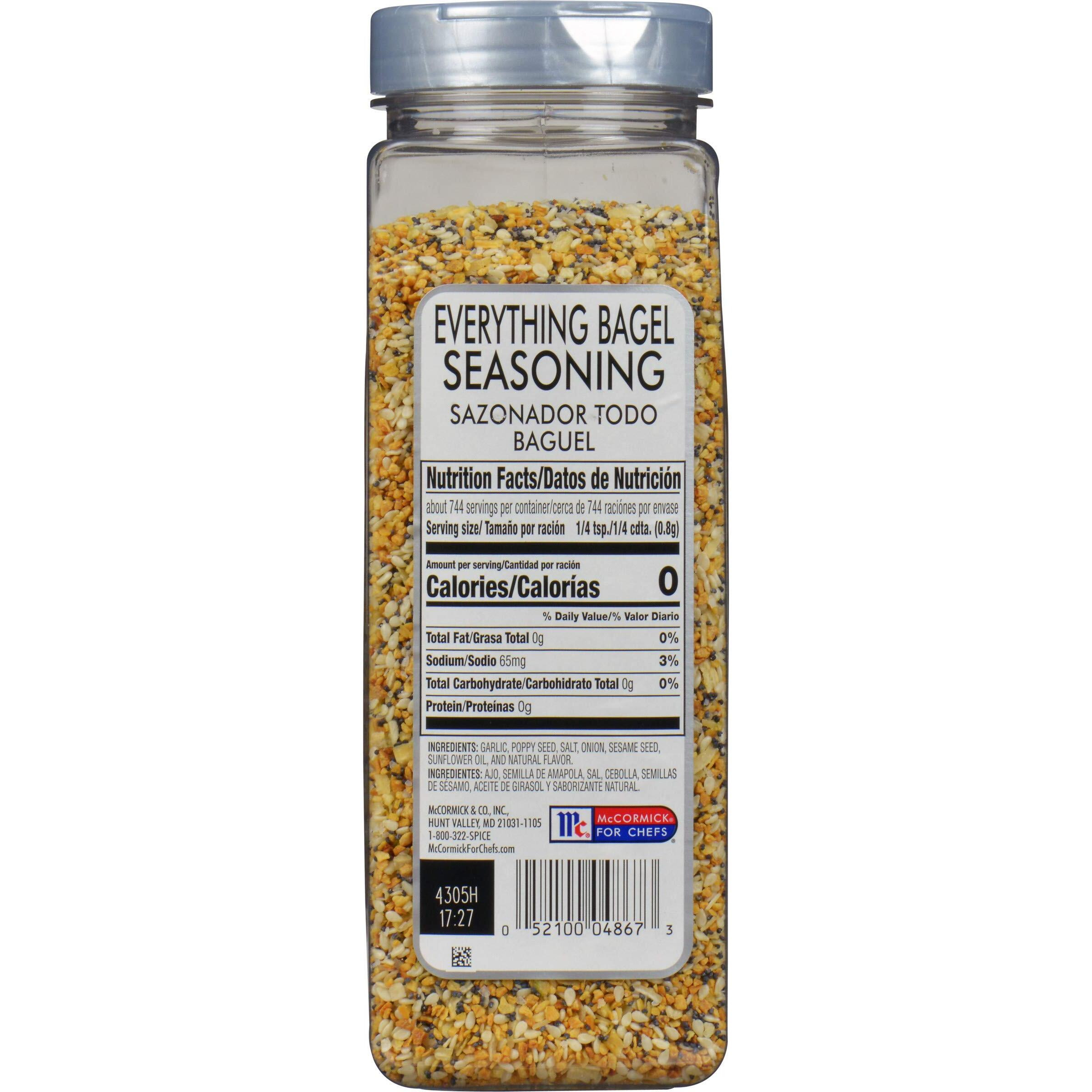 Mccormick Culinary Everything Bagel Seasoning, 21 Oz (Pack Of 6) - Six 21 Ounce Containers Of Everything Bagel Seasoning Blend Of Poppy Seed, Sesame Seed, Garlic, Onion And Salt