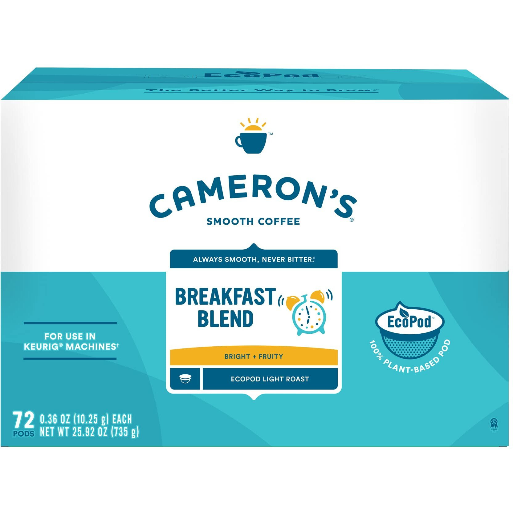 Cameron's Coffee Single Serve Pods, Breakfast Blend, 72 Count (Pack Of 1)