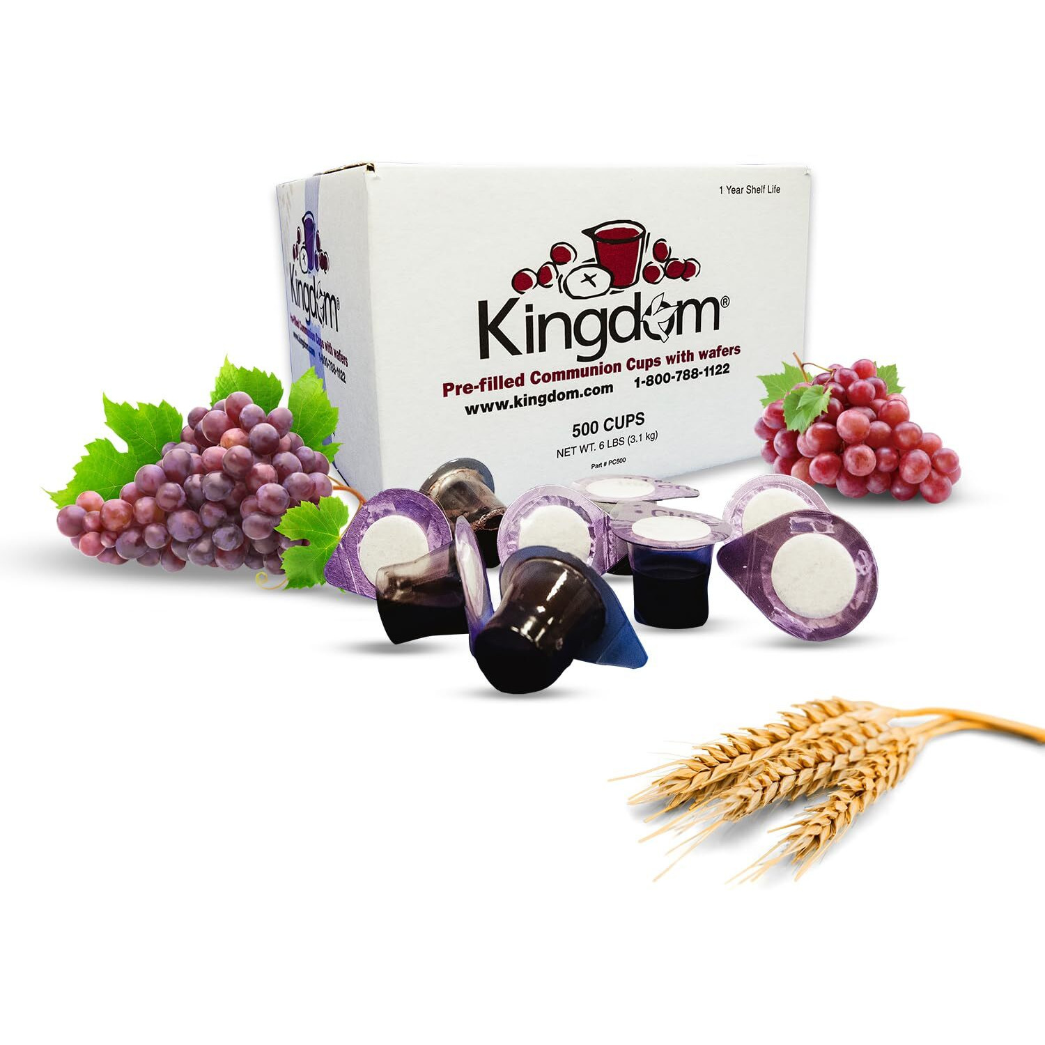 Kingdom Easy Open Prefilled Communion Cup With Wafers(500Ct) Sealed In A Single-Serving Container With One-Year Shelf Life, Perfect For Holy Eucharist Celebration In Hospitals, Summer Camps, And More