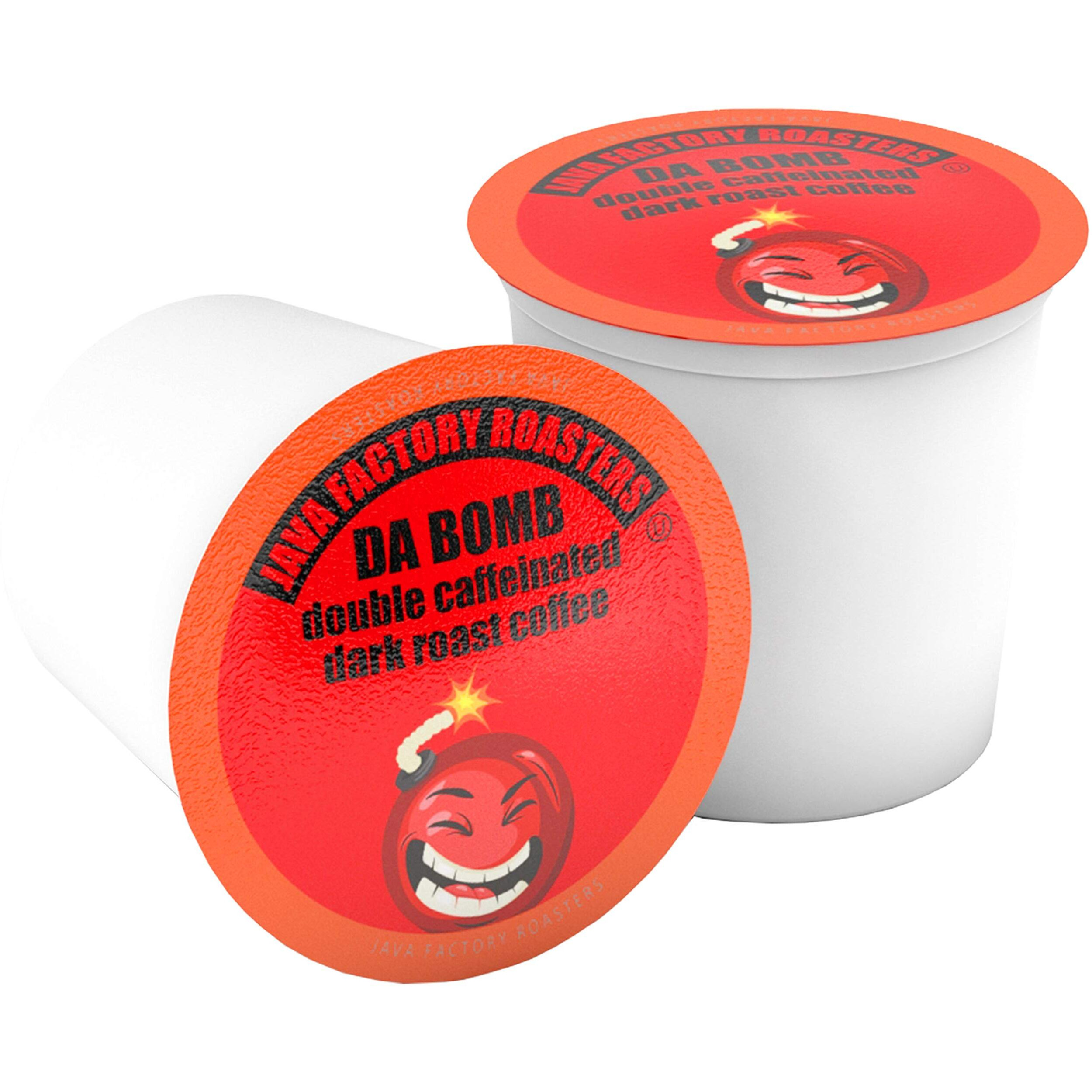 Java Factory Coffee Pods High Caffeine Coffee Compatible With K Cup Brewers Including 2.0, Da Bomb Extra Bold Double Caffeinated, 80 Count