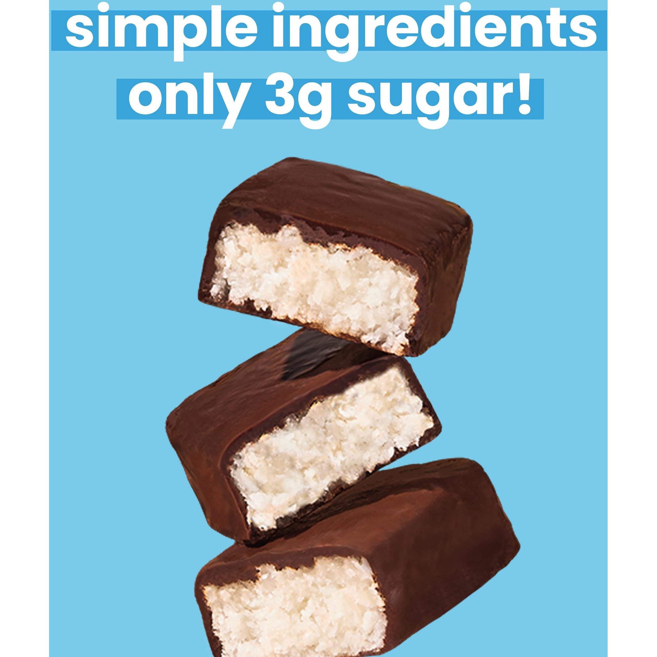 Unreal Dark Chocolate Coconut Bars (40 Mini Bars) | Vegan, 3G Sugar, & 3 Simple Ingredients | Non-Gmo, Gluten Free, & Fair Trade | .53Oz Each