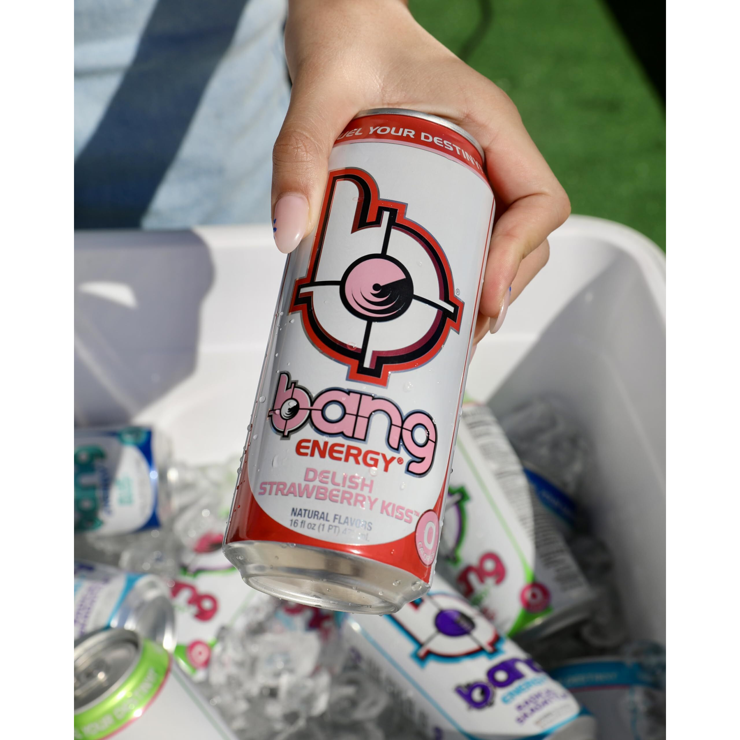 Bang Energy Delish Strawberry Kiss, Sugar-Free Energy Drink, 16 Fl Oz (Pack Of 12)