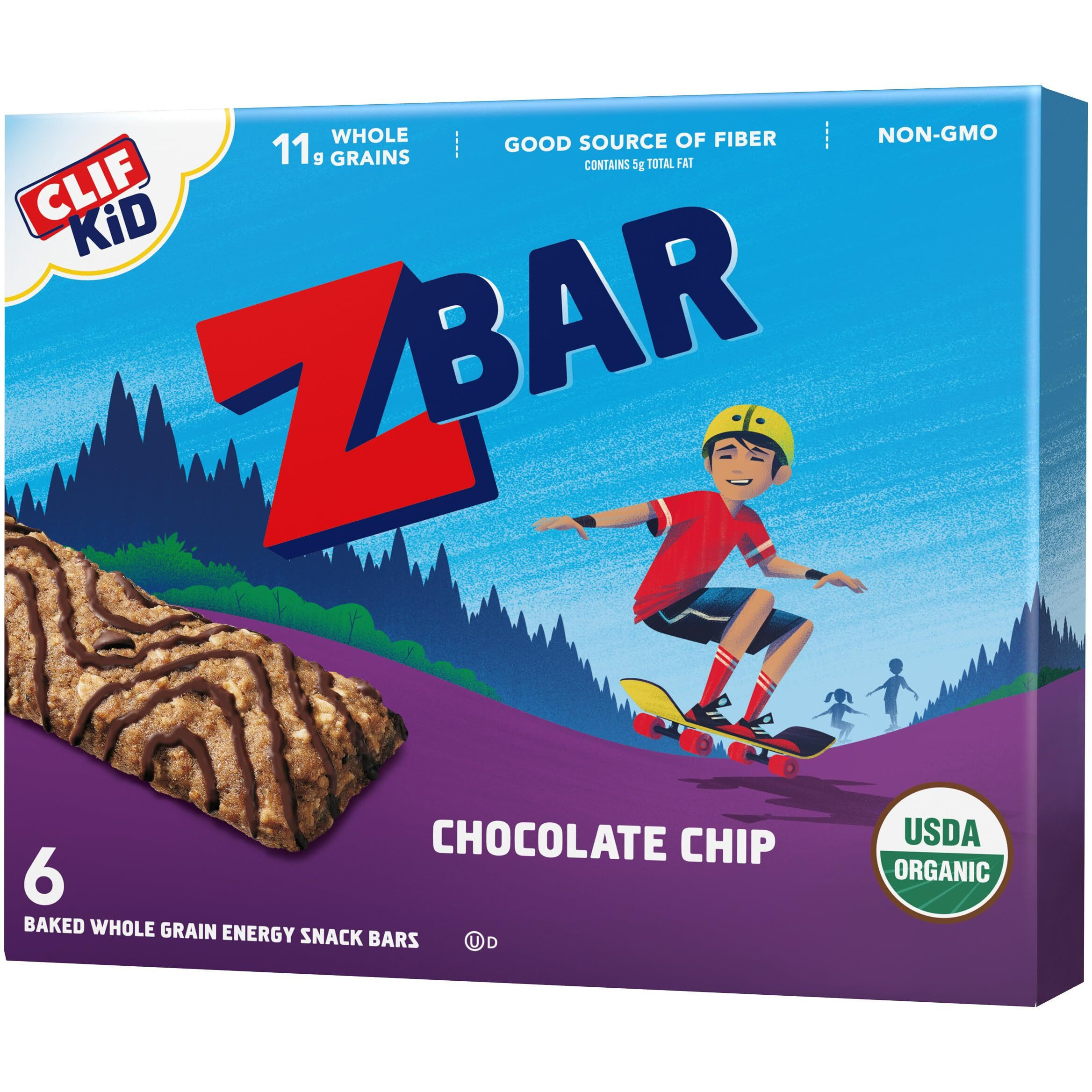 Clif Organic Chocolate Chip Z Bar, 6 Ct