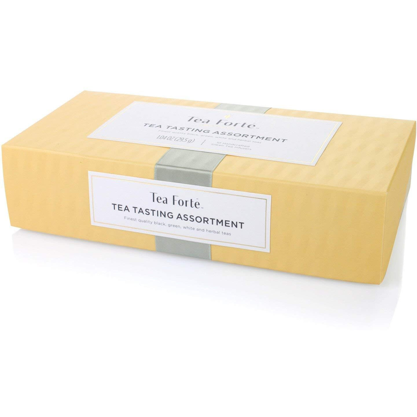 Tea Forte Assorted Classic Tea, Petite Presentation Box, Sampler Gift Set With Handcrafted Pyramid Infusers - Herbal, Black, Green, White, 10 Count (Pack Of 1)