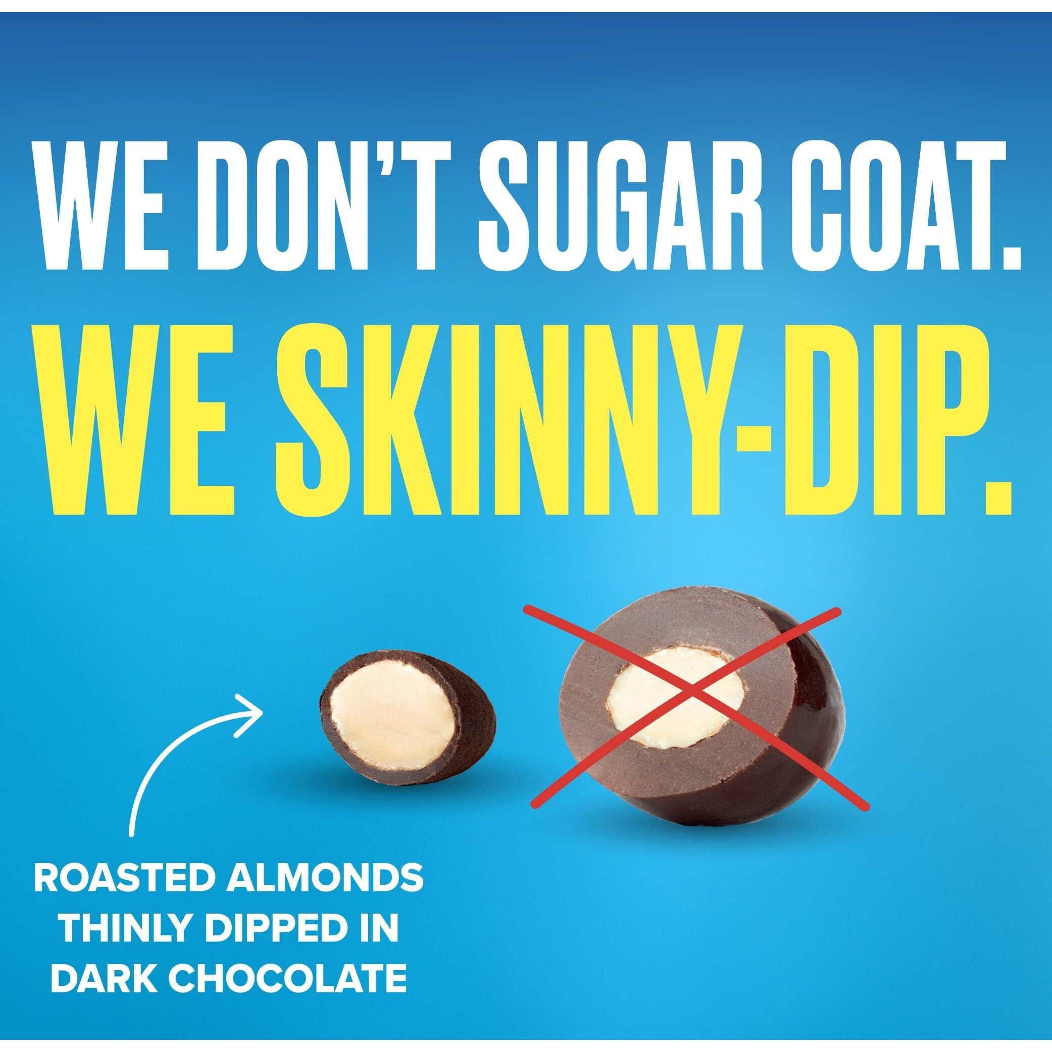 Skinnydipped Dark Chocolate Cocoa Almonds, Healthy Snack, Plant Protein, Gluten Free, 0.46 Oz Mini Bags, Pack Of 24