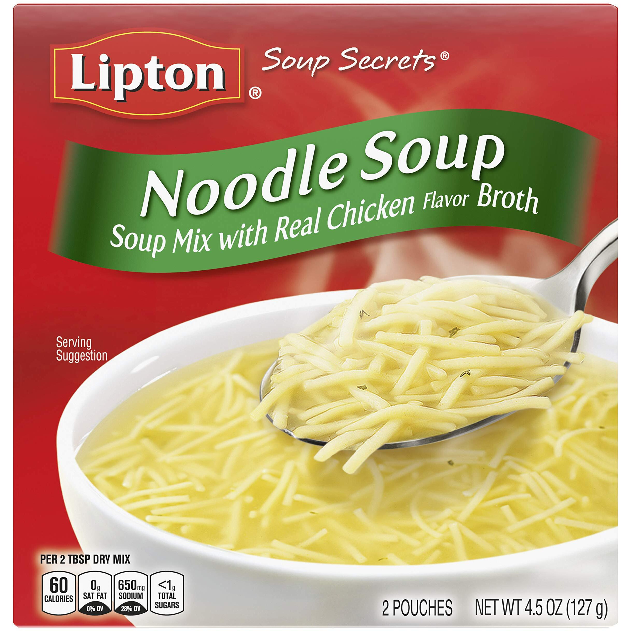 Soup Secrets Lipton Instant Soup Mix For A Warm Bowl Of Soup Noodle Soup Made With Real Chicken Broth Flavor 4.5 Oz, Pack Of 12