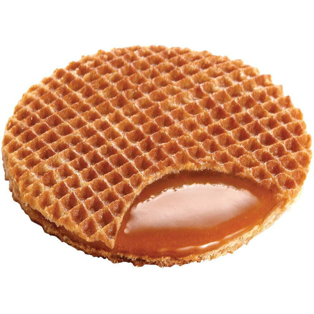 Daelmans Stroopwafel Caramel - The Original Stroopwafels, Toasted Dutch Waffle Cookies W/A Creamy & Buttery Filling, Made In Holland, Individually Wrapped - Caramel Cookie Waffles, 24 Count