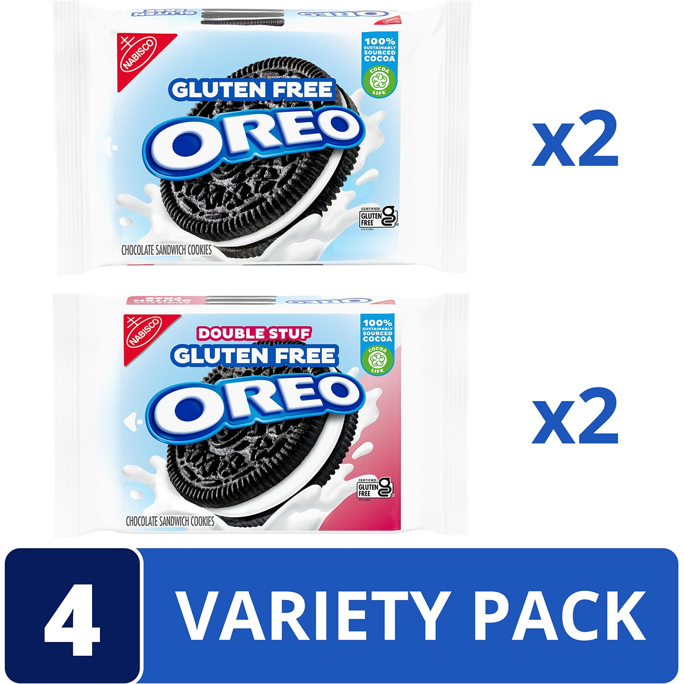 Oreo Original & Oreo Double Stuf Gluten Free Cookies Variety Pack, 4 Packs