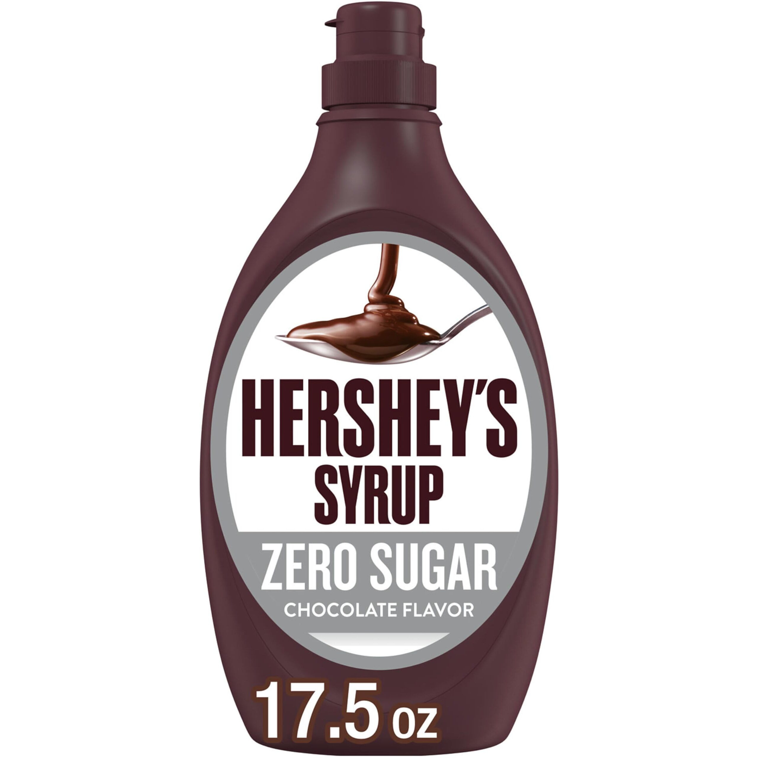 Hershey's Zero Sugar Chocolate Syrup Bottles, 17.5 Oz (6 Count)