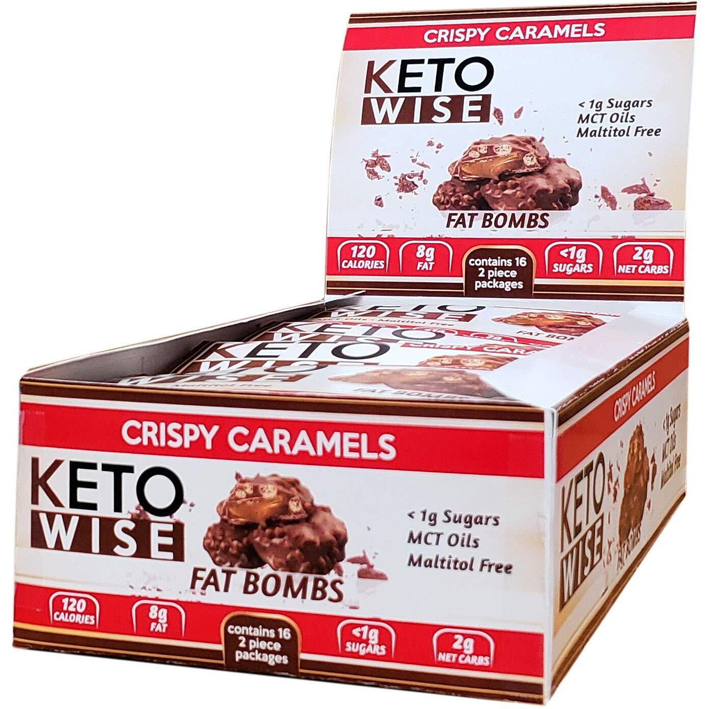 Keto Wise Fat Bombs - Crispy Caramels - 16 Packs 32G Each