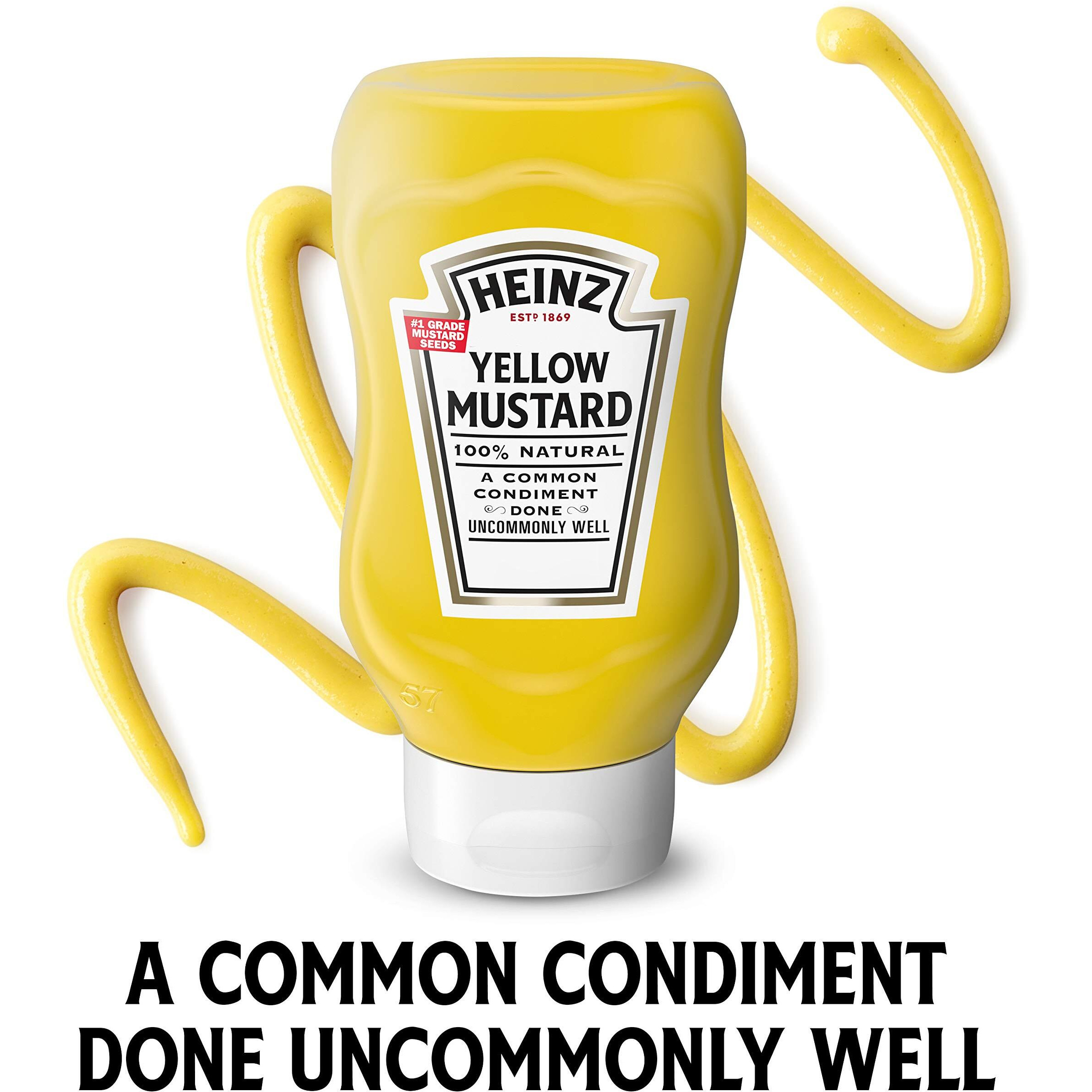 Heinz 100% Natural Yellow Mustard (12 Ct Pack, 14 Oz Bottles)