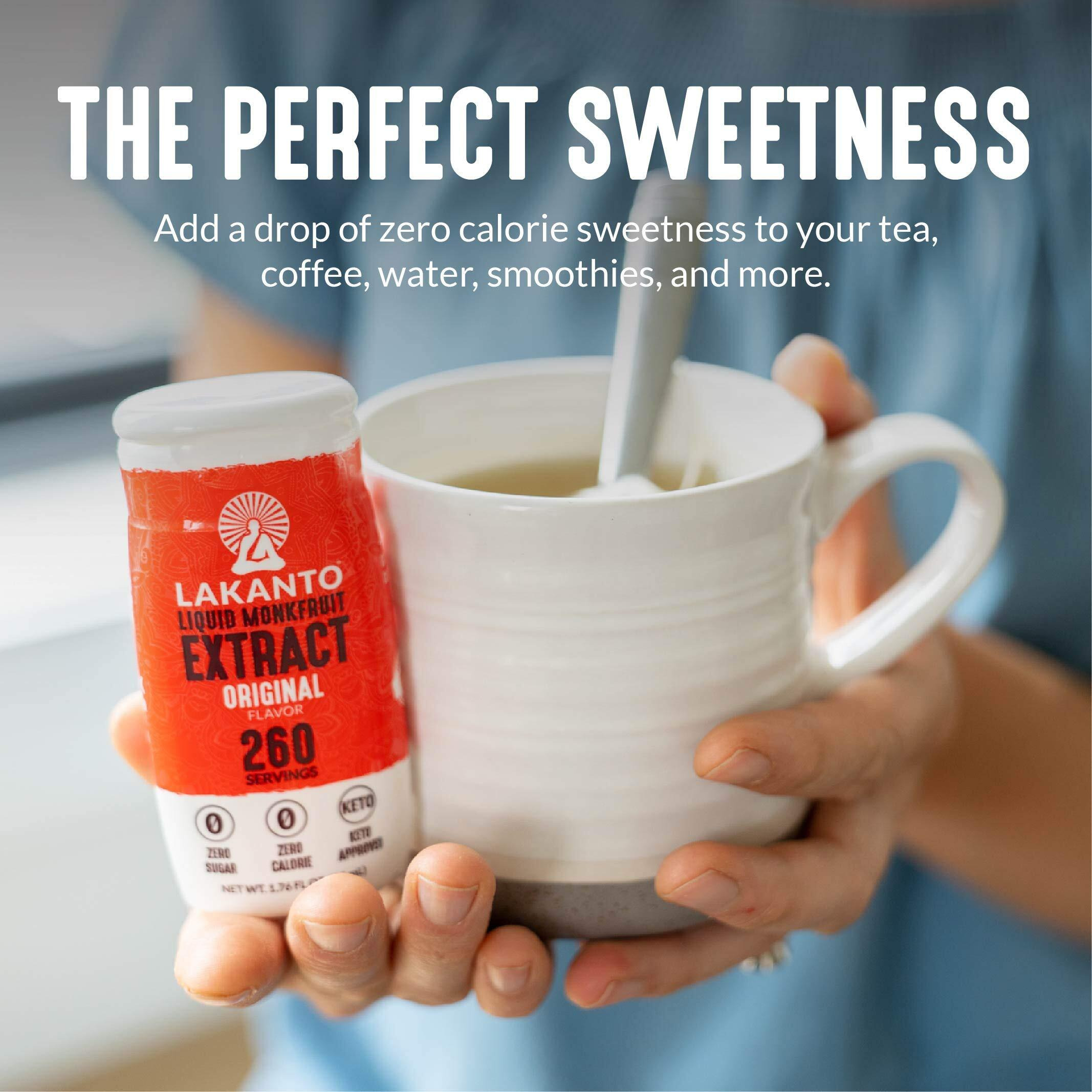Lakanto Liquid Monk Fruit Extract Drops - Zero Calorie, Zero Sugar, Keto Drink Sweetener, Sugar Substitute, On The Go, Tea, Coffee, Water, Smoothies, Other Drinks (Original - 1.76 Fl Oz - Pack Of 6)