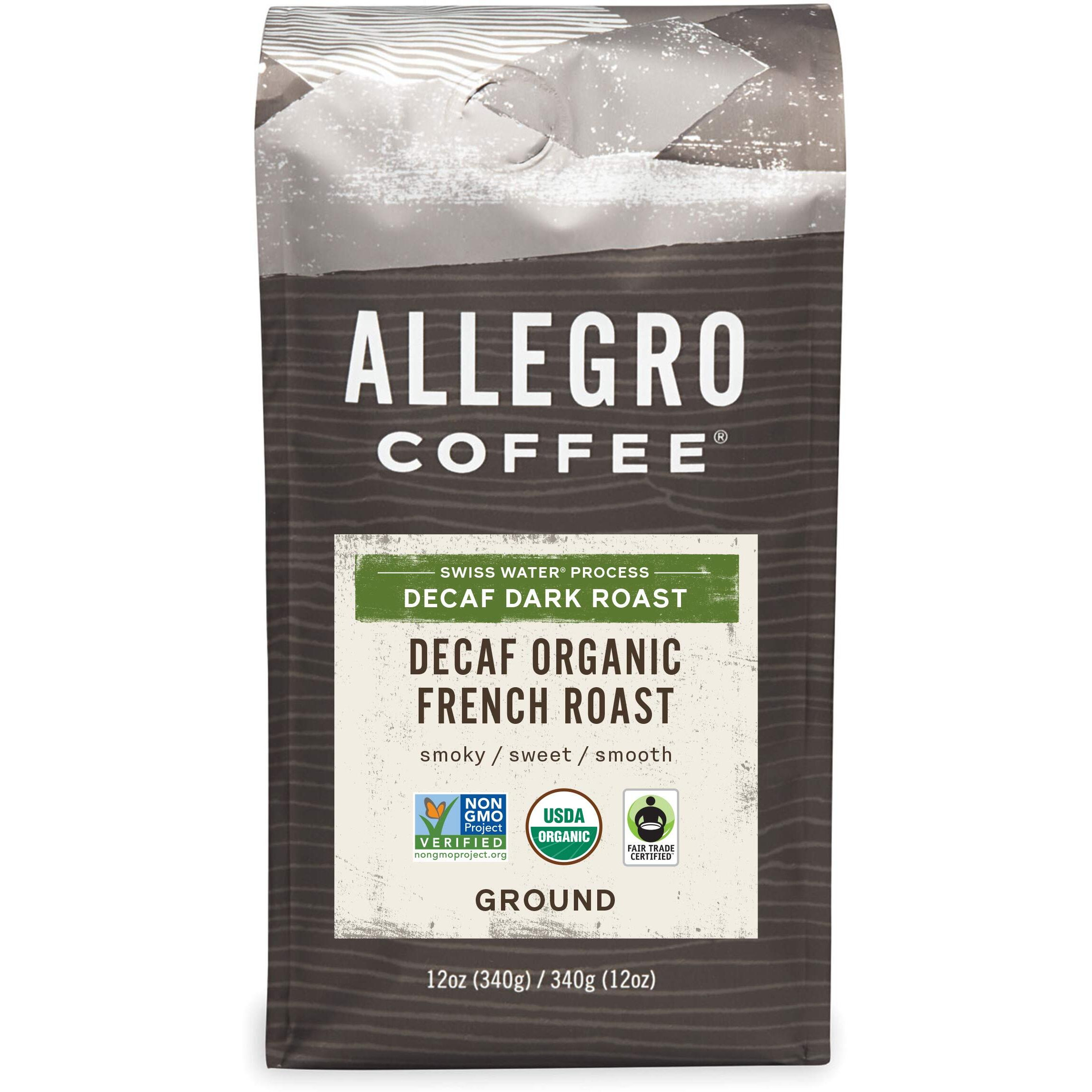 Allegro Coffee Decaf Organic French Roast Ground Coffee, 12 Oz (Pack Of 1)