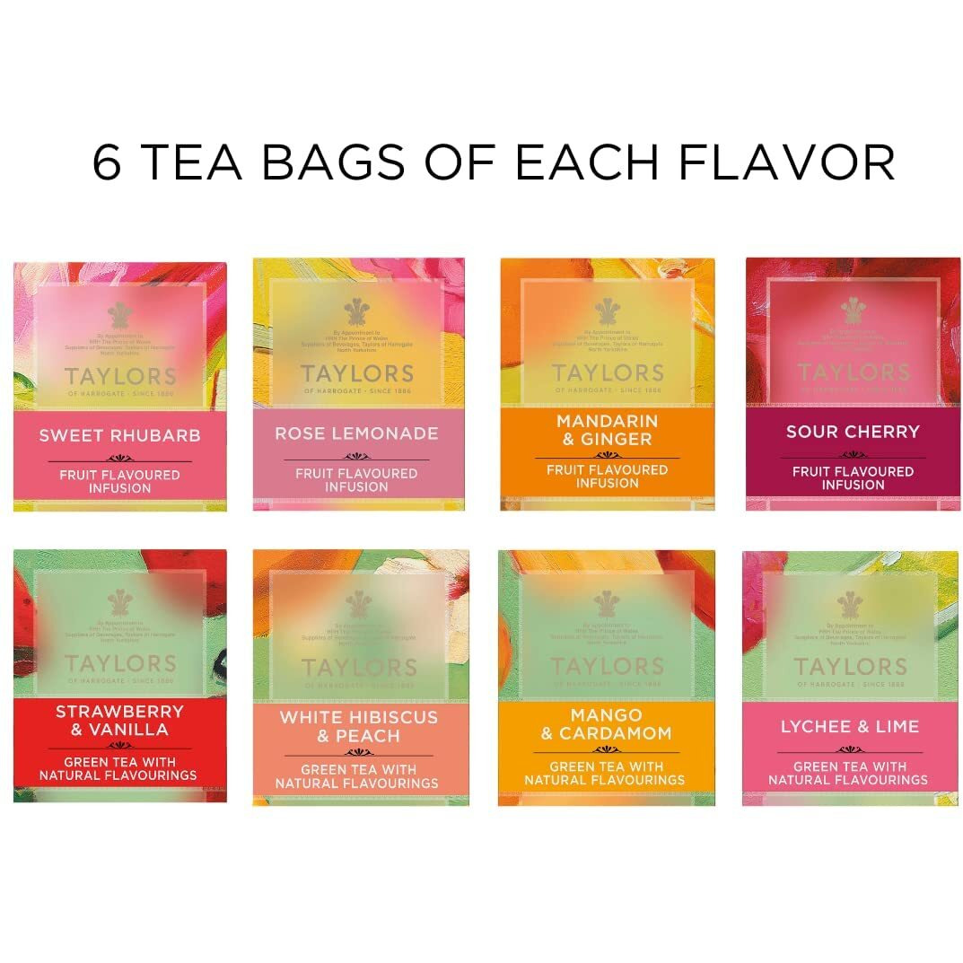 Taylors Of Harrogate Green Tea & Herbal Infusions Variety Box, 48 Count