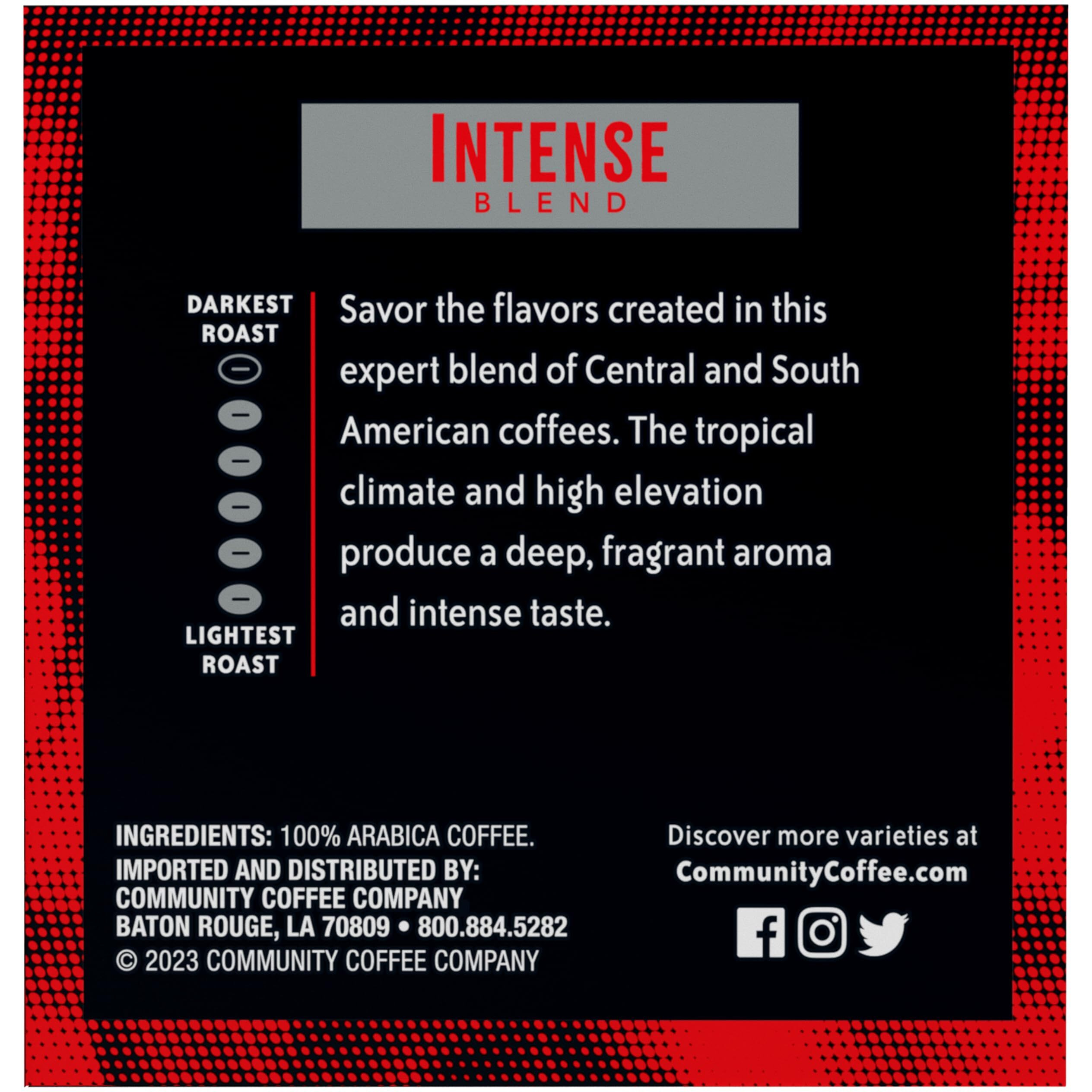 Community Coffee Dark & Bold Intense Blend 72 Count Coffee Pods, Dark Roast Compatible With Keurig 2.0 K-Cup Brewers, 12 Count (Pack Of 6)