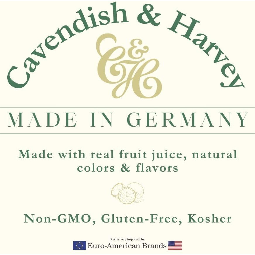 Cavendish & Harvey | Raspberry & Peach Filled Hard Candy Drops | 6 Ounce Tin