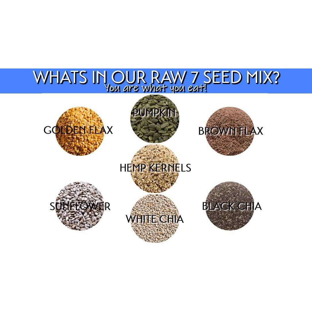 Gerbs Raw Super 7 Seed Snack Trail Mix 2 Lbs. | Top 14 Food Allergy Free | Resealable Bulk Bag | Made In Usa | Raw Pumpkin | Sunflower | Brown & Golden Flax | Black & White Chia | Hemp | Gluten Free