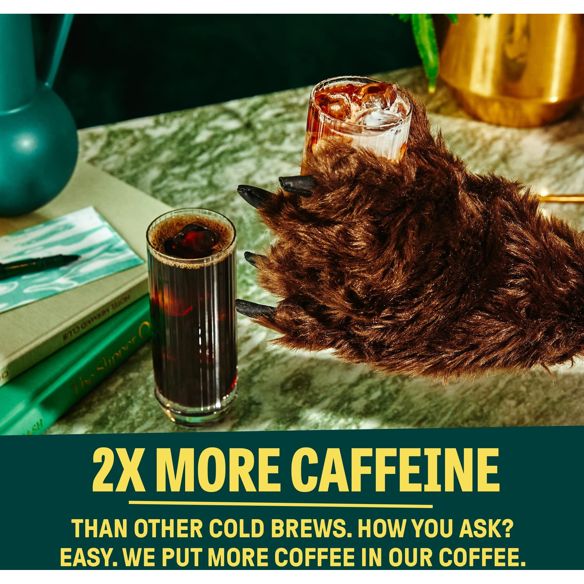 Wandering Bear Straight Black Organic Cold Brew Coffee On-The-Go, Iced Coffee, 11 Fl Oz, 12 Pack - Extra Strong, Smooth, Unsweetened, Shelf-Stable, Ready To Drink, Cold Brewed Coffee, Cold Coffee