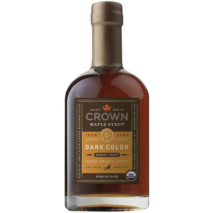 Crown Maple Dark Color, Robust Taste Organic Maple Syrup, 12.7 Fl Oz, 100% Pure, Enhance Cocktails, Marinades And Pancakes