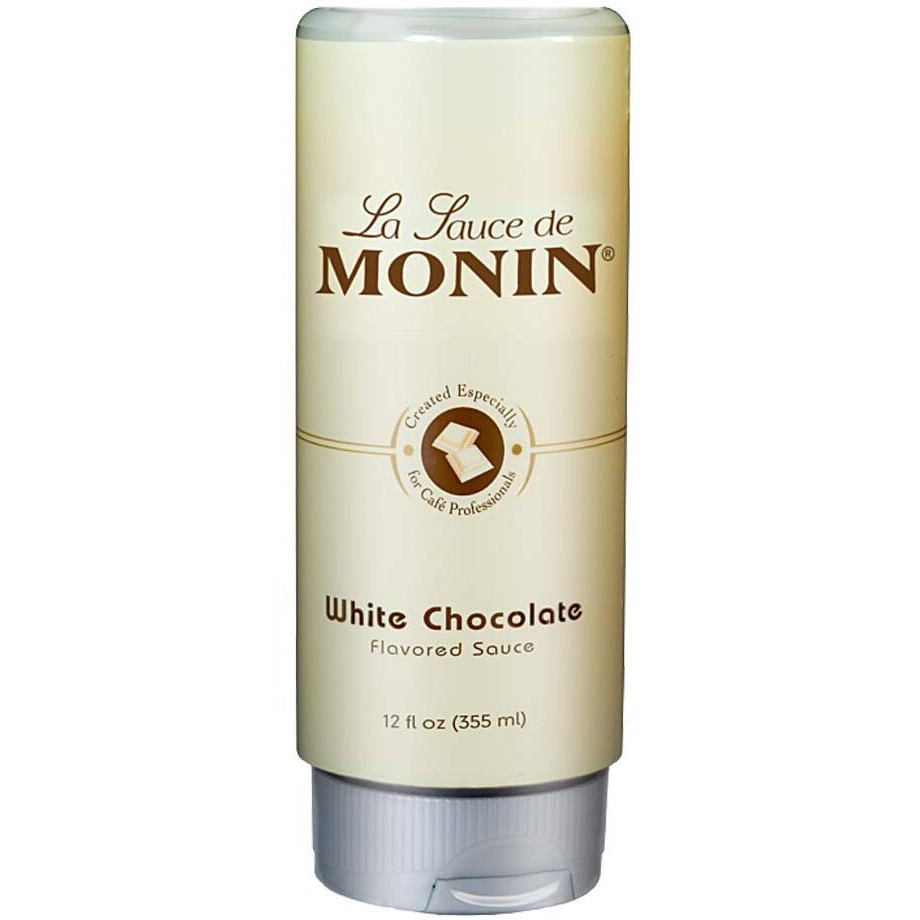Monin - Gourmet White Chocolate Sauce, Creamy And Buttery, Great For Desserts, Coffee, And Snacks, Gluten-Free, Non-Gmo (12 Ounce)