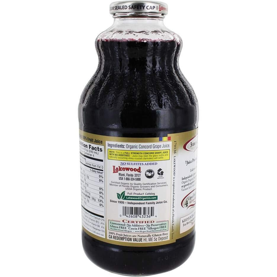 Lakewood Organic Pure Concord Grape Juice, 32 Oz