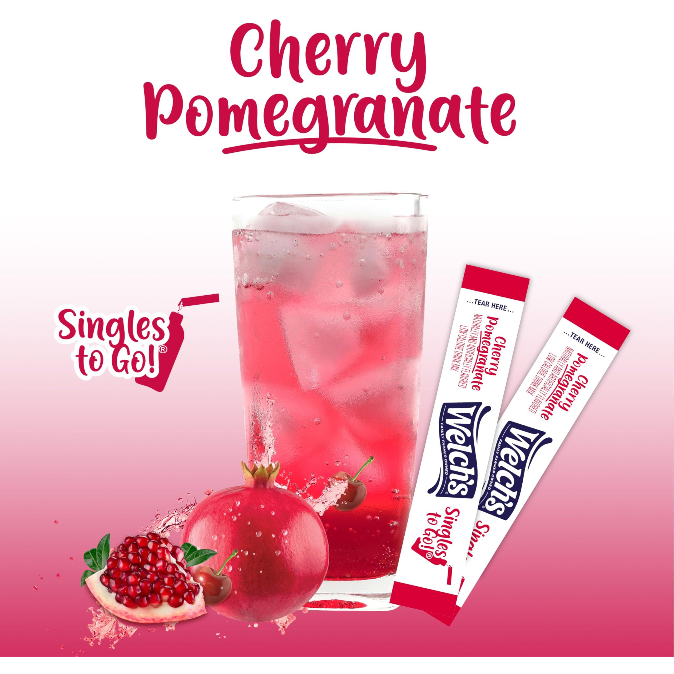 Welch's Singles To Go Variety Pack, Watertok Powdered Drink Mix, Includes 4 Flavors, Grape, Passion Fruit, Strawberry Peach, Cherry Pomegranate, 1 Box (40 Servings)